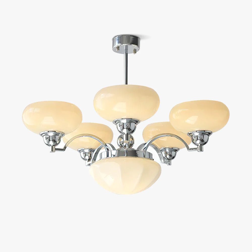 Lustra Chandelier Warre Satin Nickel Glass Iron-Neutral Decor