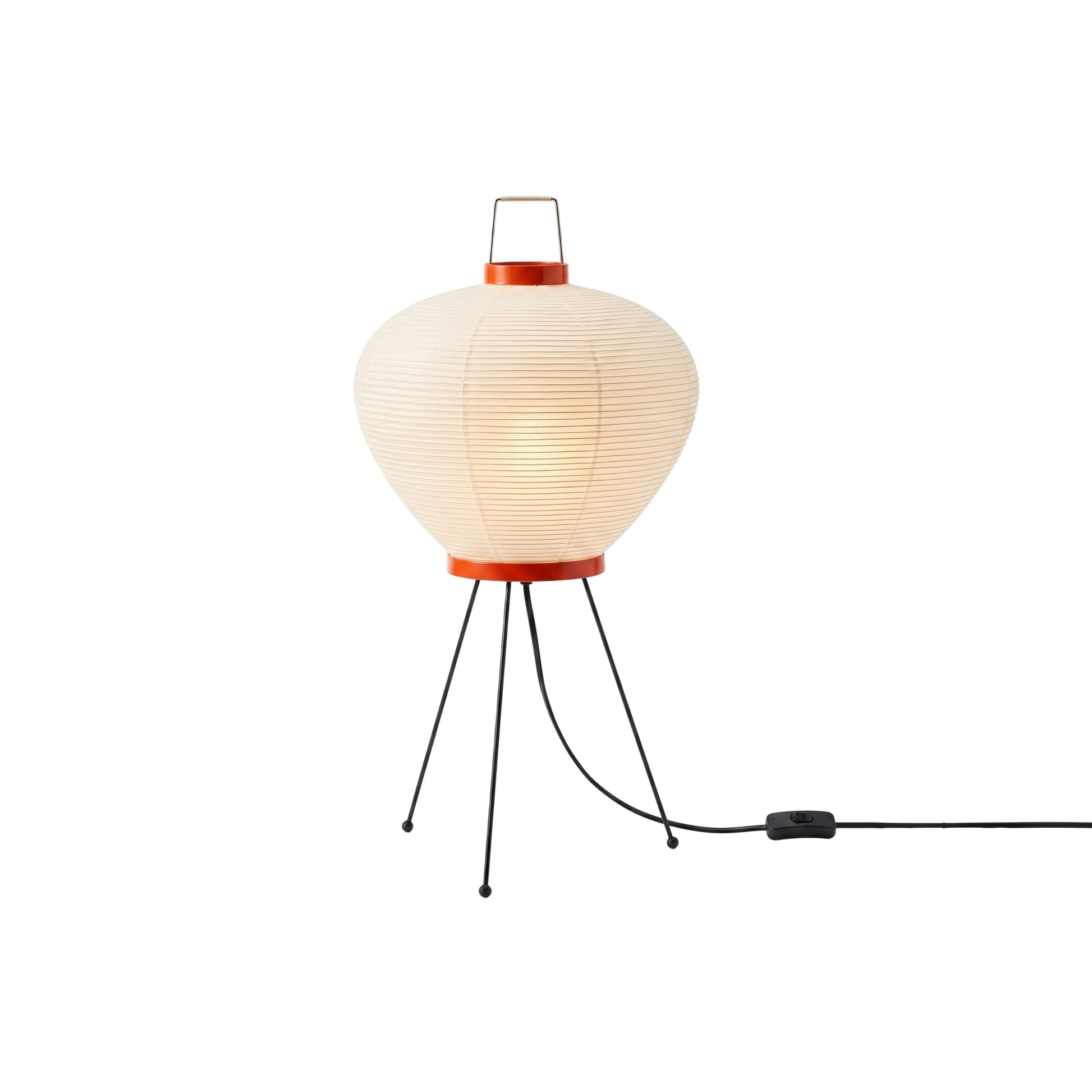 Washi 3A Table Lamp with a glowing paper shade on a tripod base.