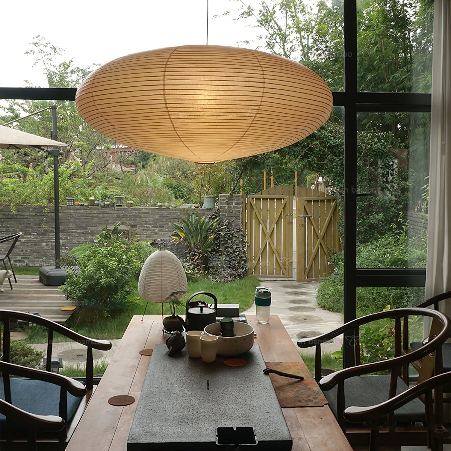 Orba Washi Paper 15A Pendant Light-Neutral Decor