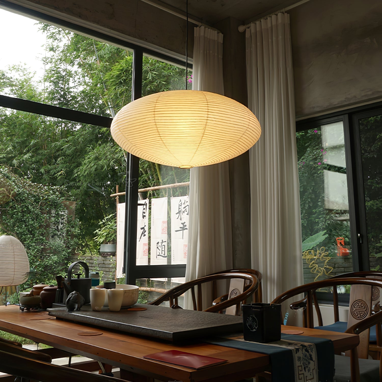 Orba Washi Paper 15A Pendant Light-Neutral Decor