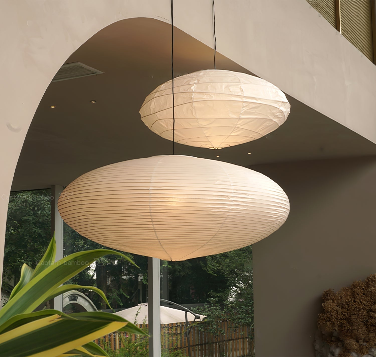 Orba Washi Paper 15A Pendant Light-Neutral Decor