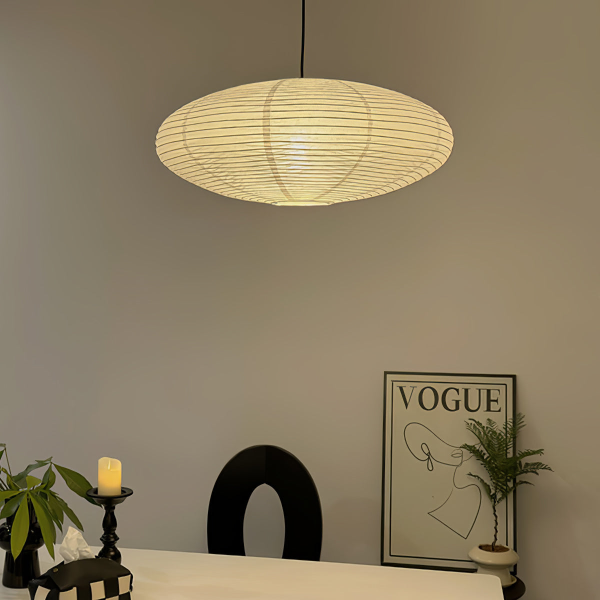 Orba Washi Paper 15A Pendant Light-Neutral Decor