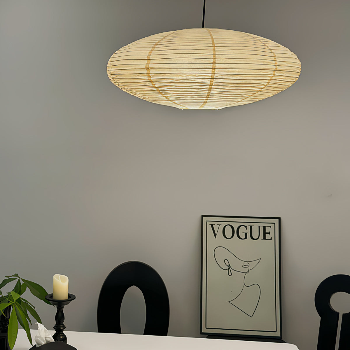 Orba Washi Paper 15A Pendant Light-Neutral Decor