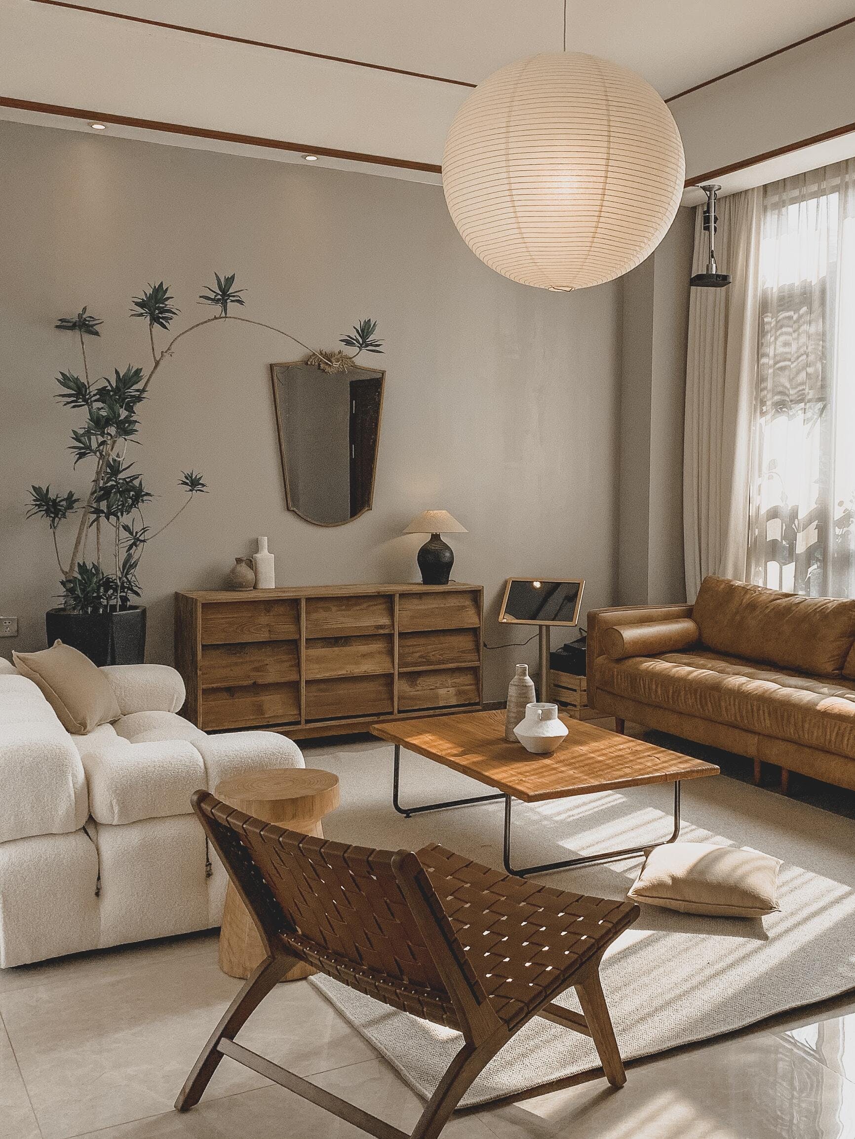 Lustra Pendant Lamp Paper for Living Room-Neutral Decor