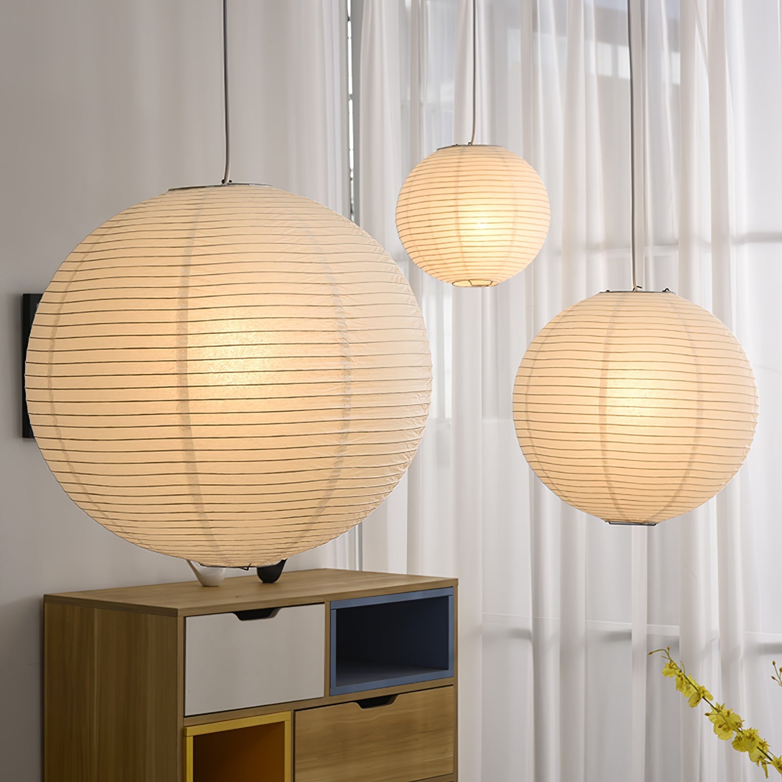 Lustra Pendant Lamp Paper for Living Room-Neutral Decor