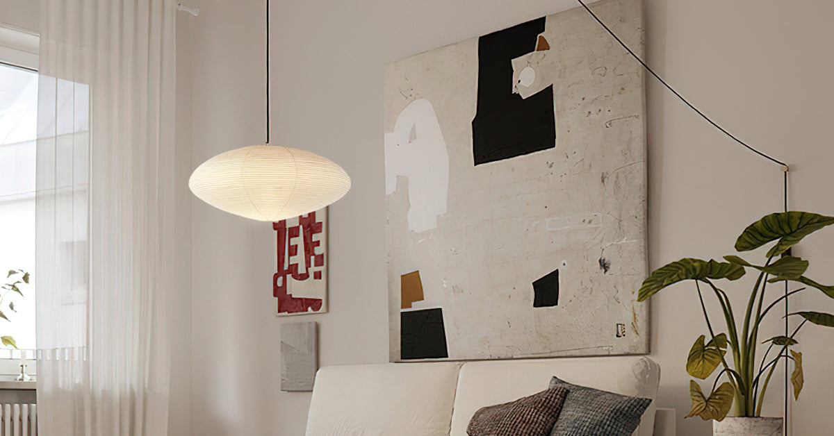 Lustra Pendant Lamp Paper for Living Room-Neutral Decor