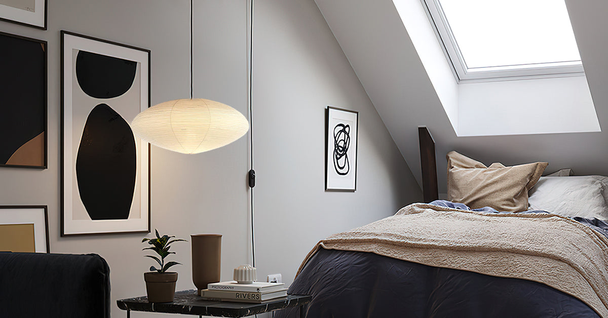Lustra Pendant Lamp Paper for Living Room-Neutral Decor