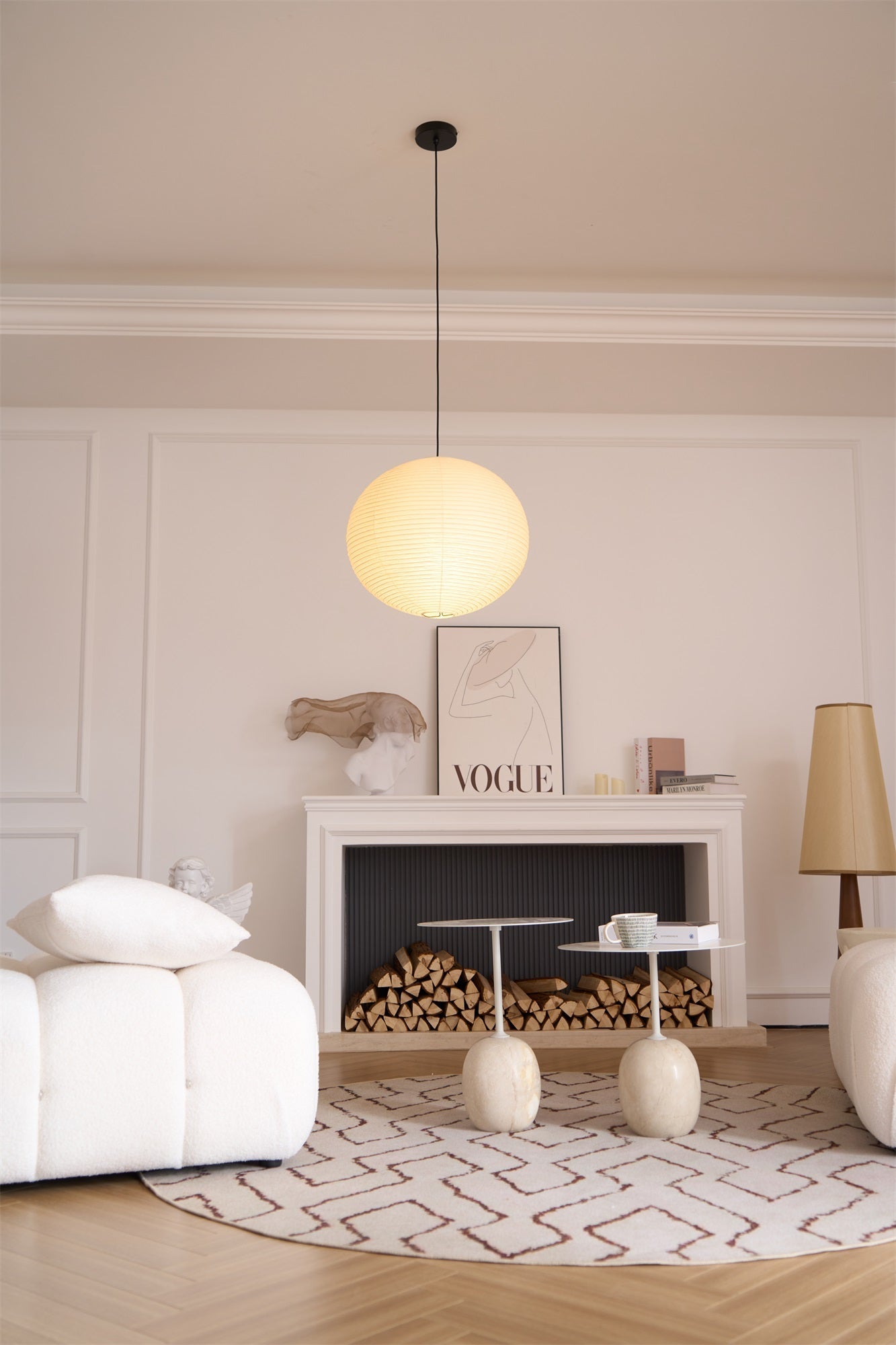 Lustra Pendant Lamp Paper for Living Room-Neutral Decor