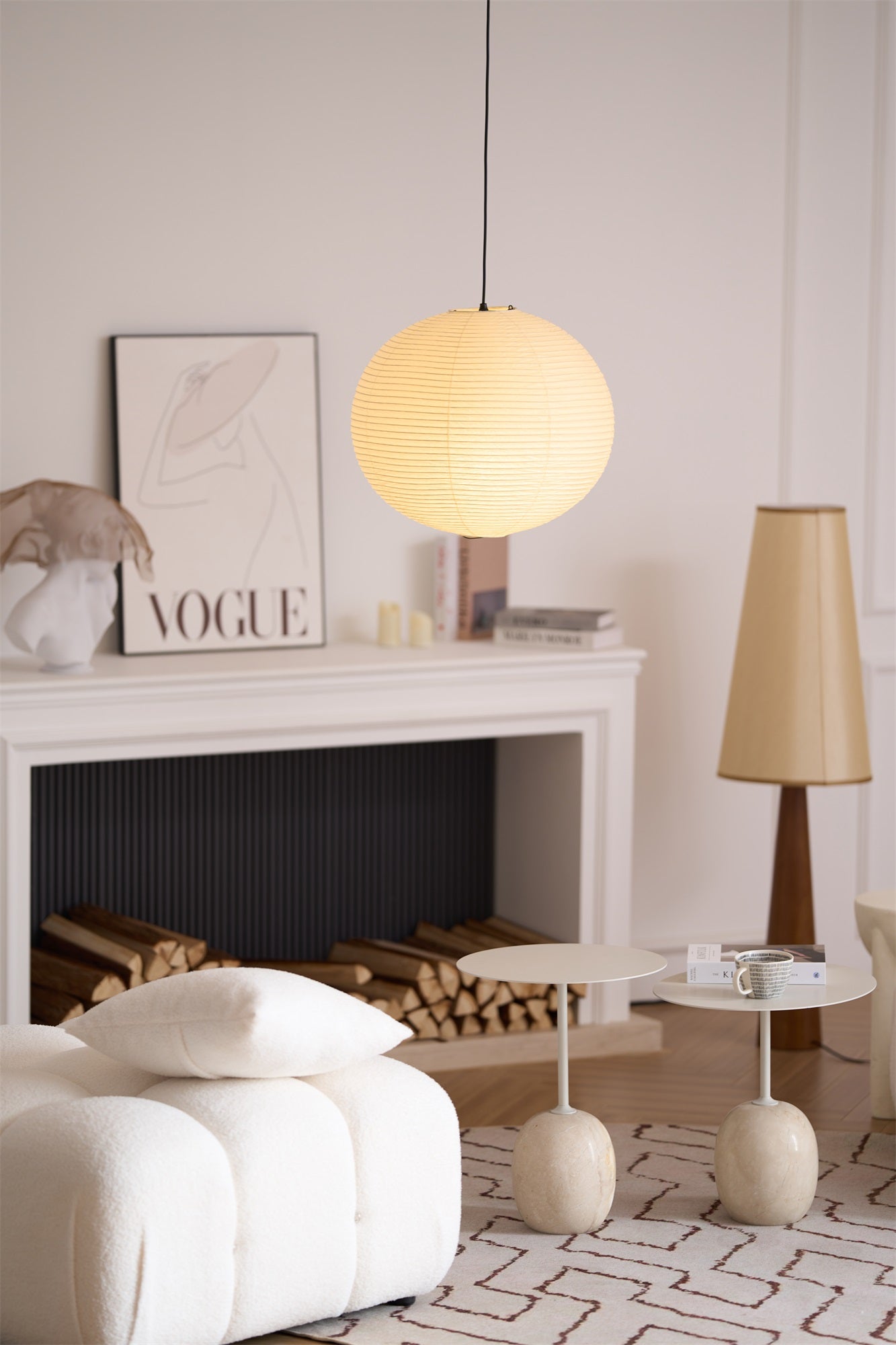 Lustra Pendant Lamp Paper for Living Room-Neutral Decor