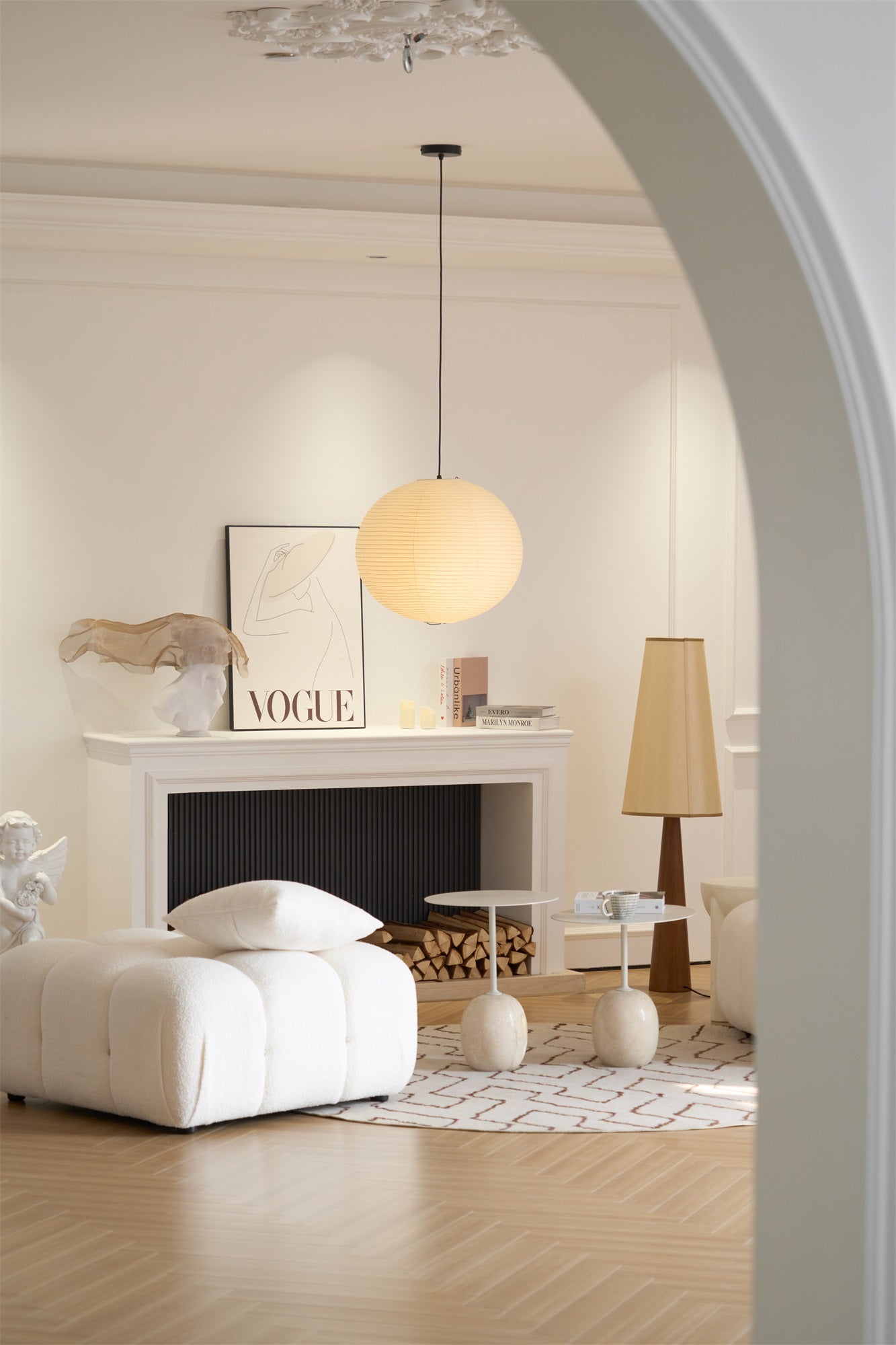 Lustra Pendant Lamp Paper for Living Room-Neutral Decor