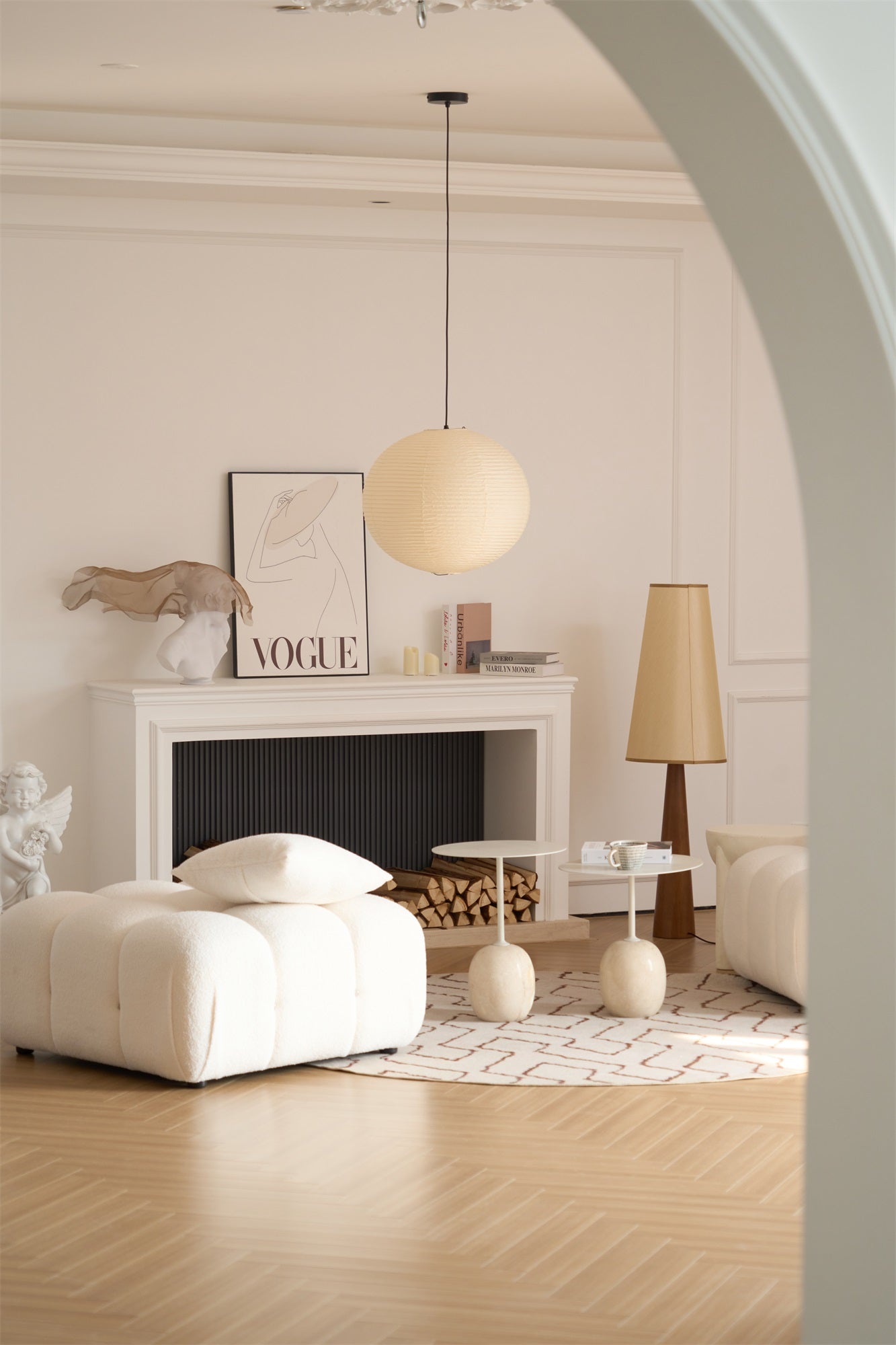 Lustra Pendant Lamp Paper for Living Room-Neutral Decor