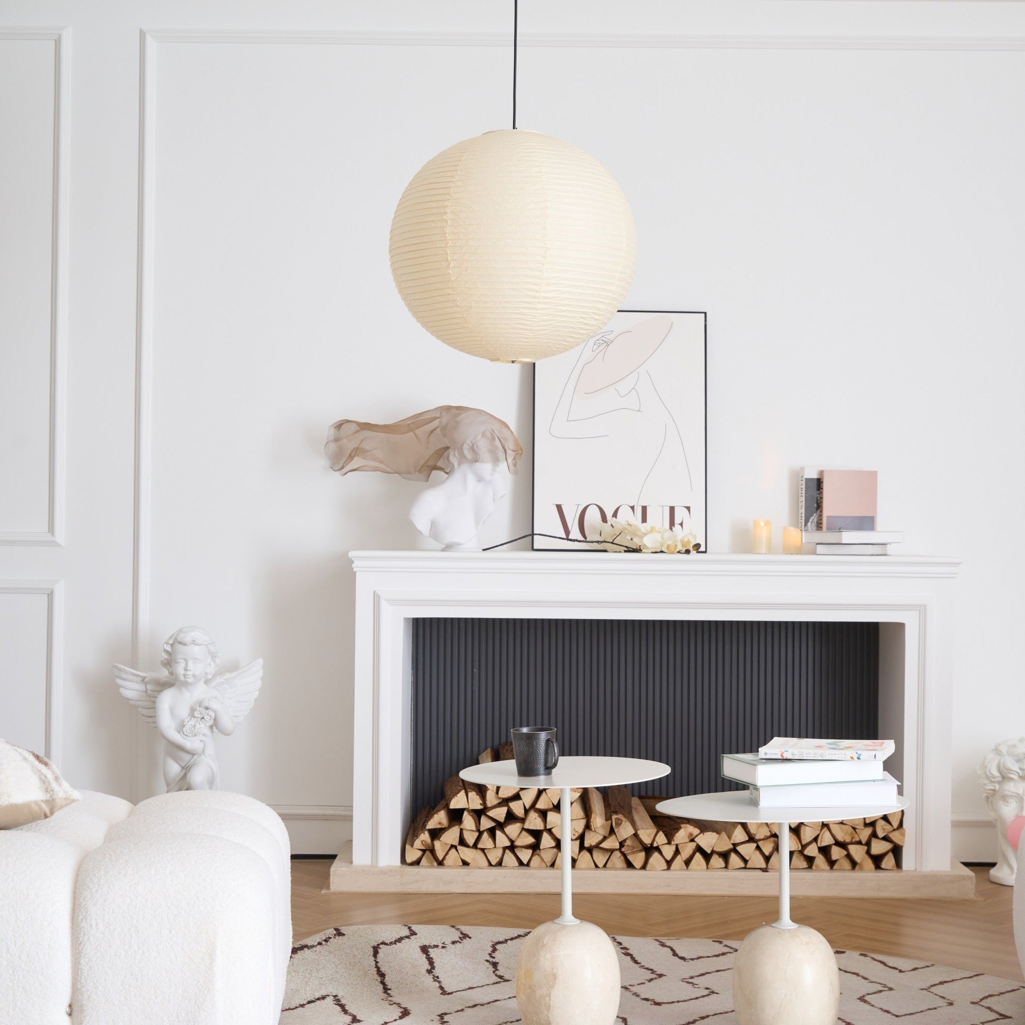 Lustra Pendant Lamp Paper for Living Room-Neutral Decor