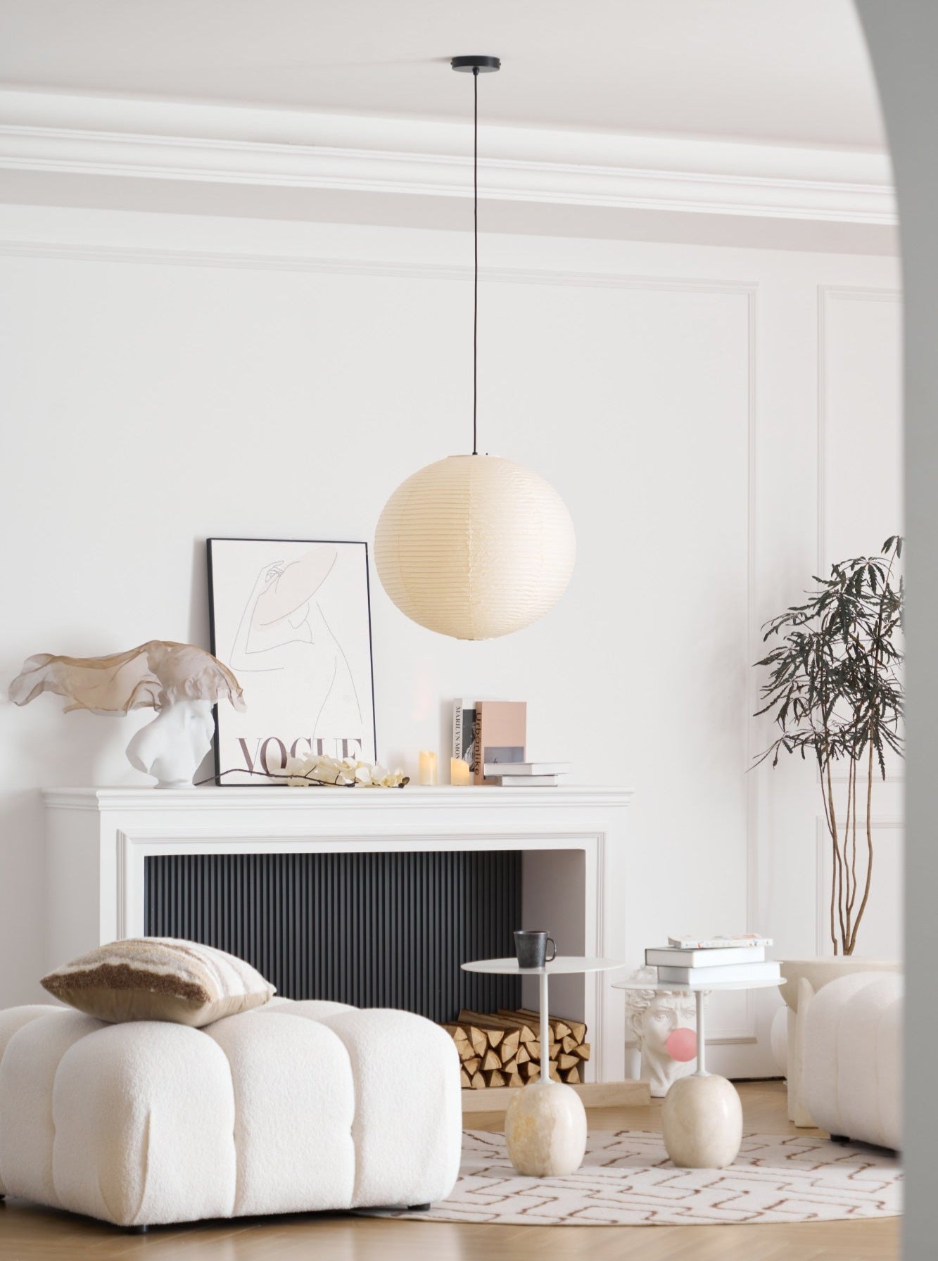 Lustra Pendant Lamp Paper for Living Room-Neutral Decor