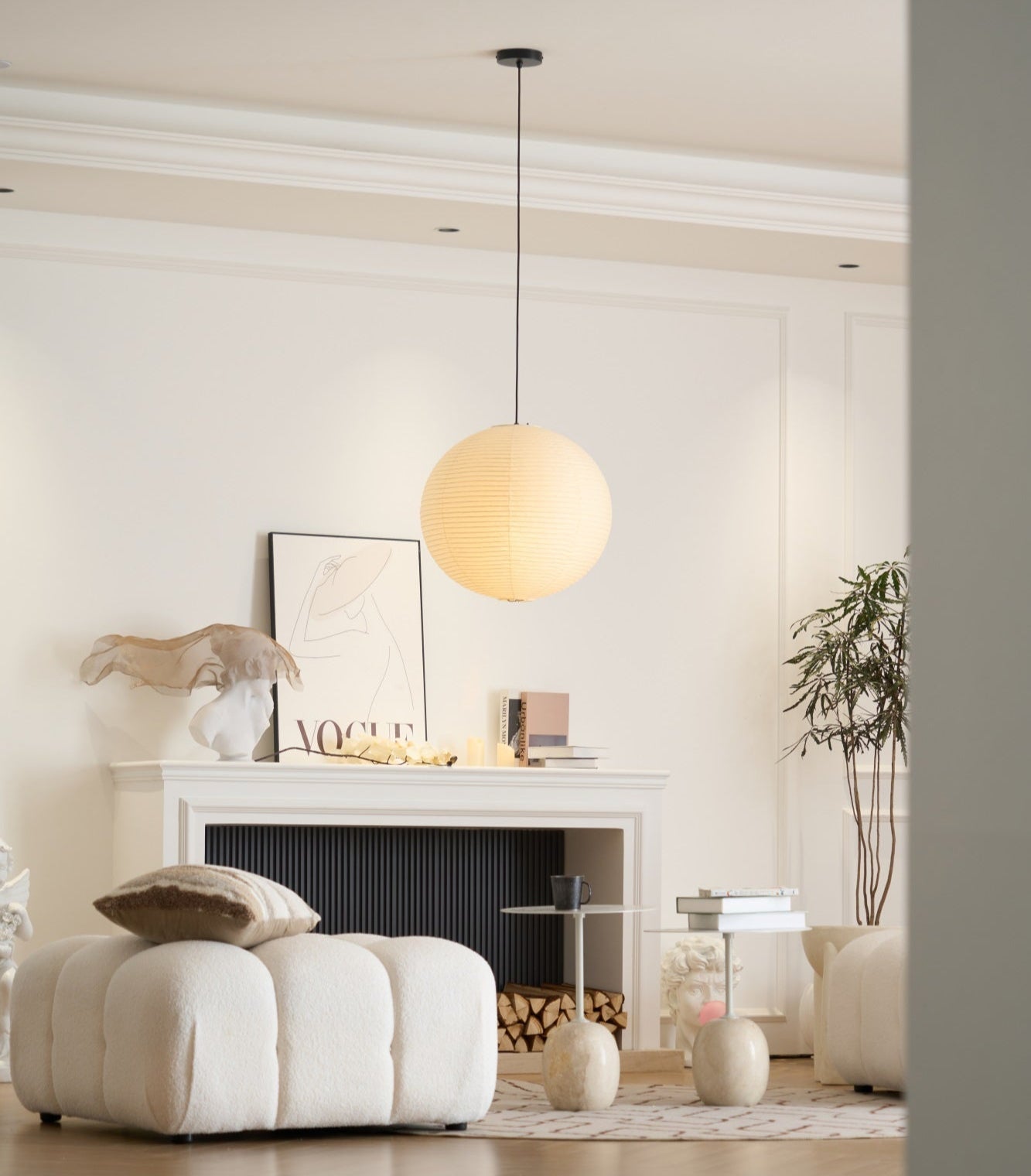 Lustra Pendant Lamp Paper for Living Room-Neutral Decor