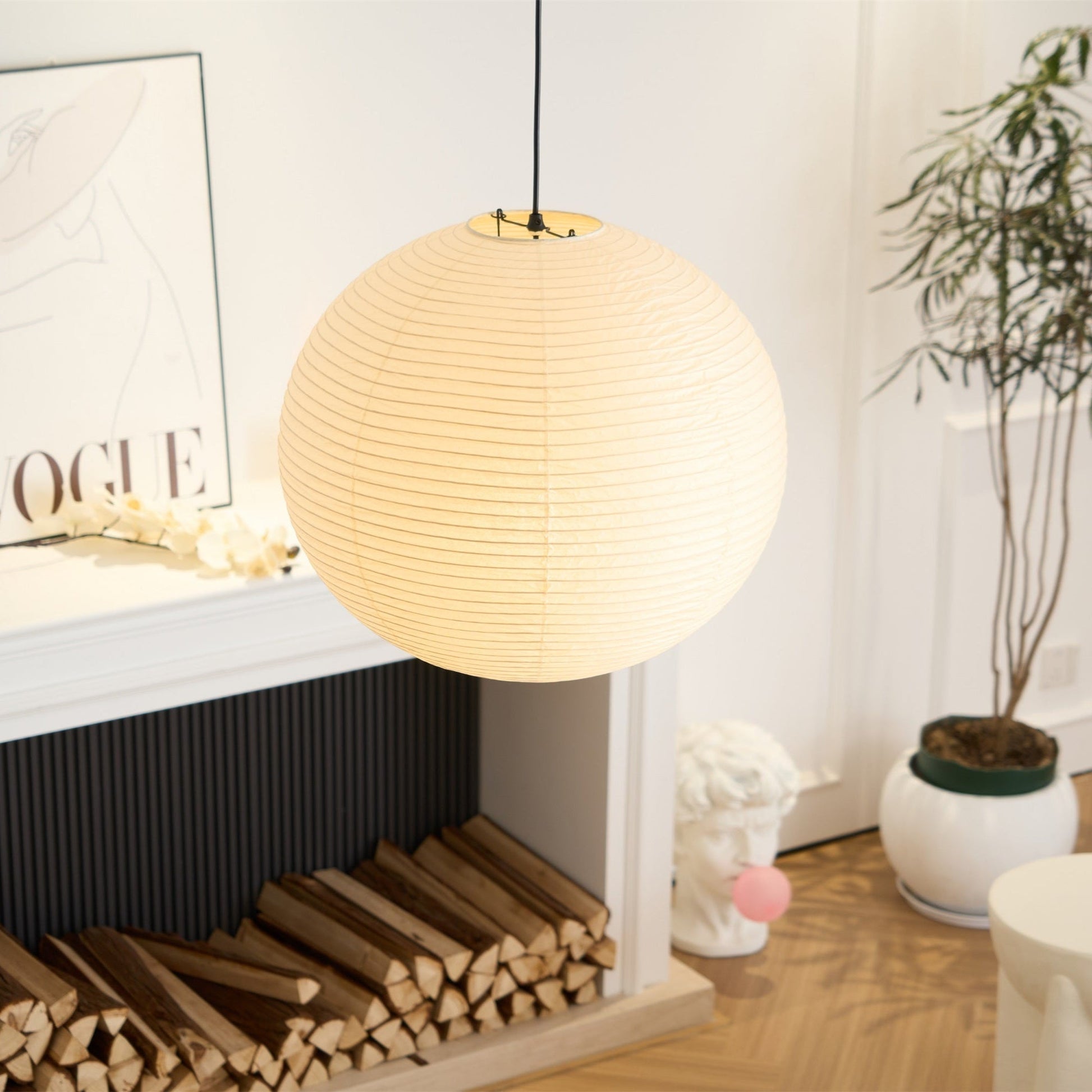 Lustra Pendant Lamp Paper for Living Room-Neutral Decor