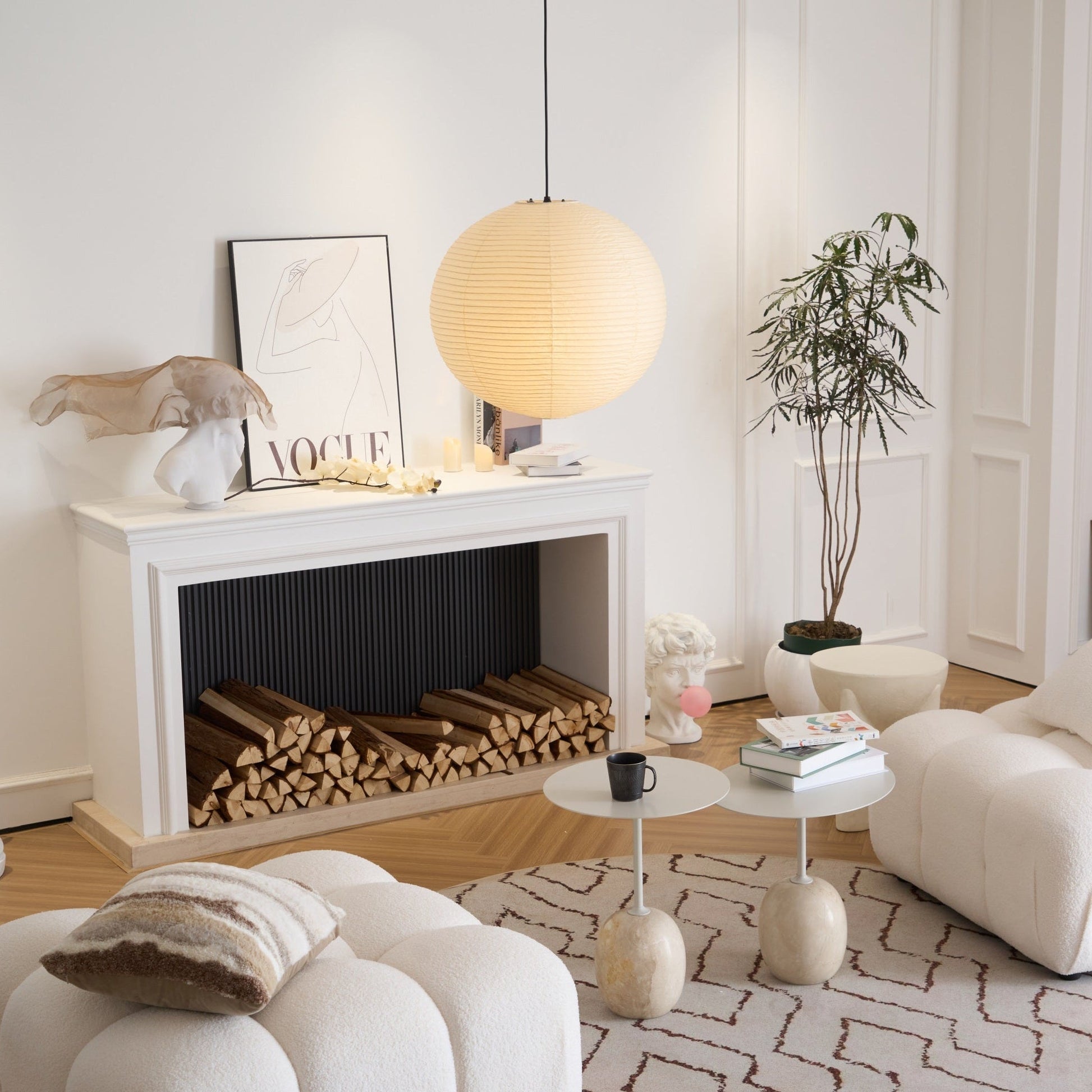 Lustra Pendant Lamp Paper for Living Room-Neutral Decor