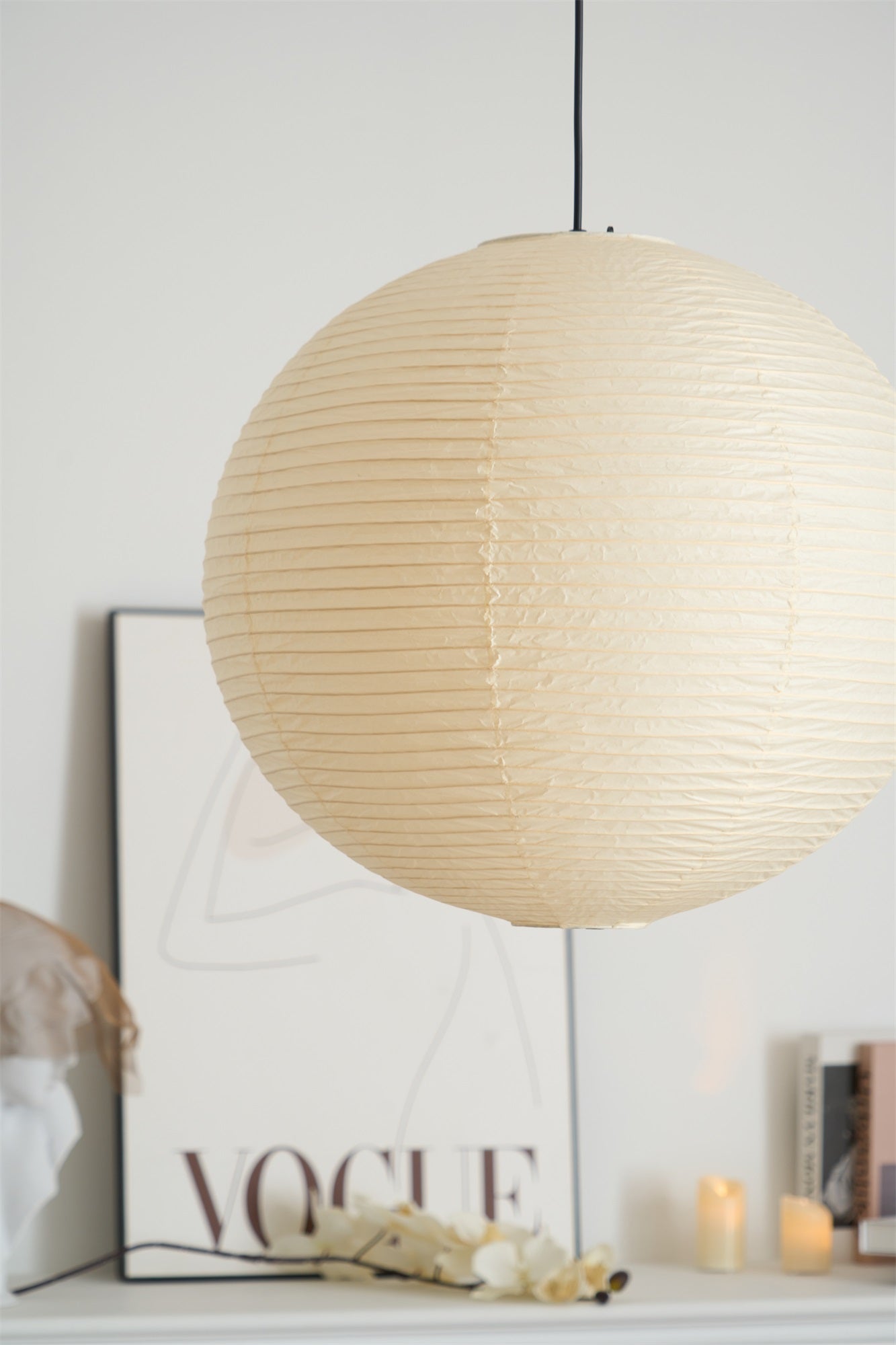 Lustra Pendant Lamp Paper for Living Room-Neutral Decor