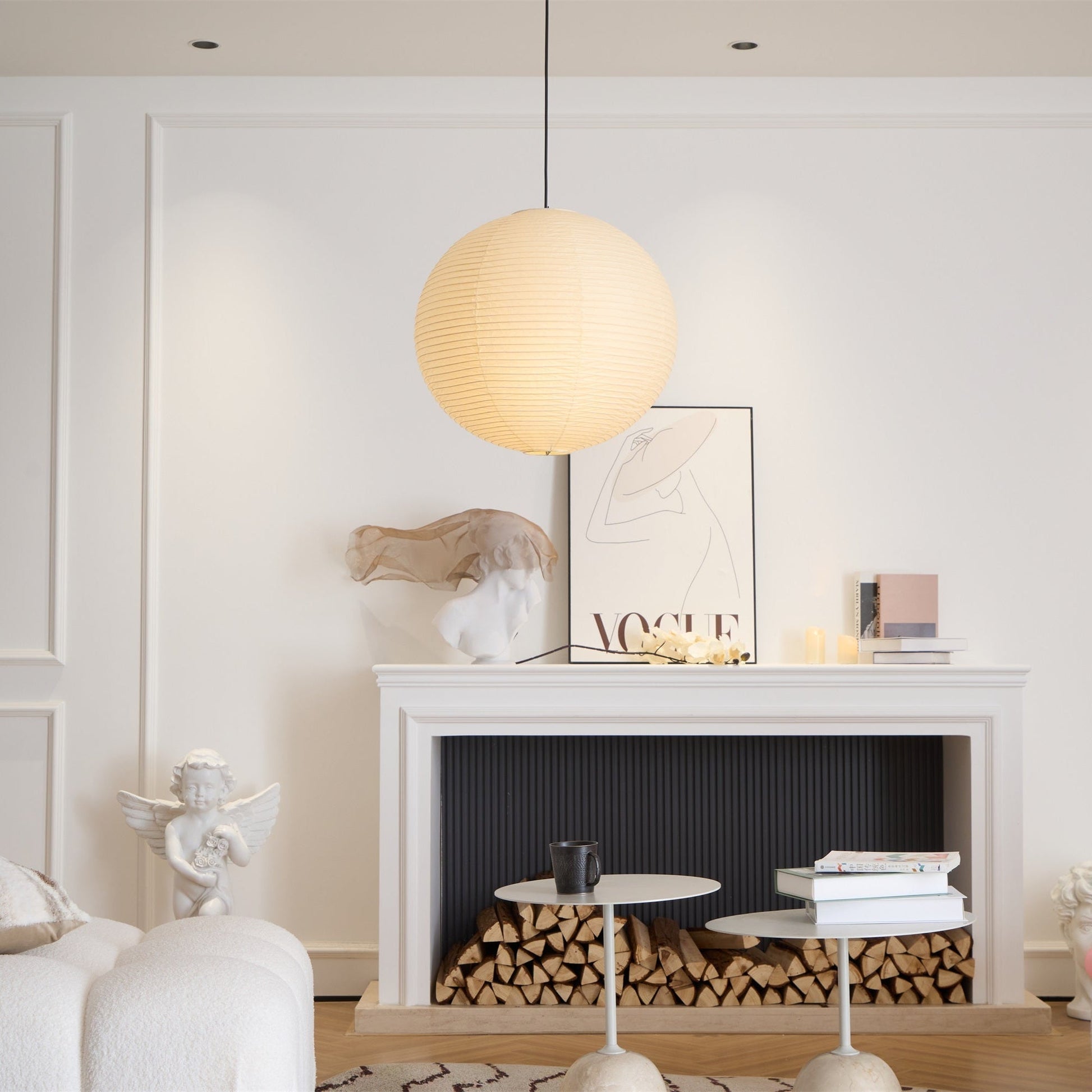 Lustra Pendant Lamp Paper for Living Room-Neutral Decor