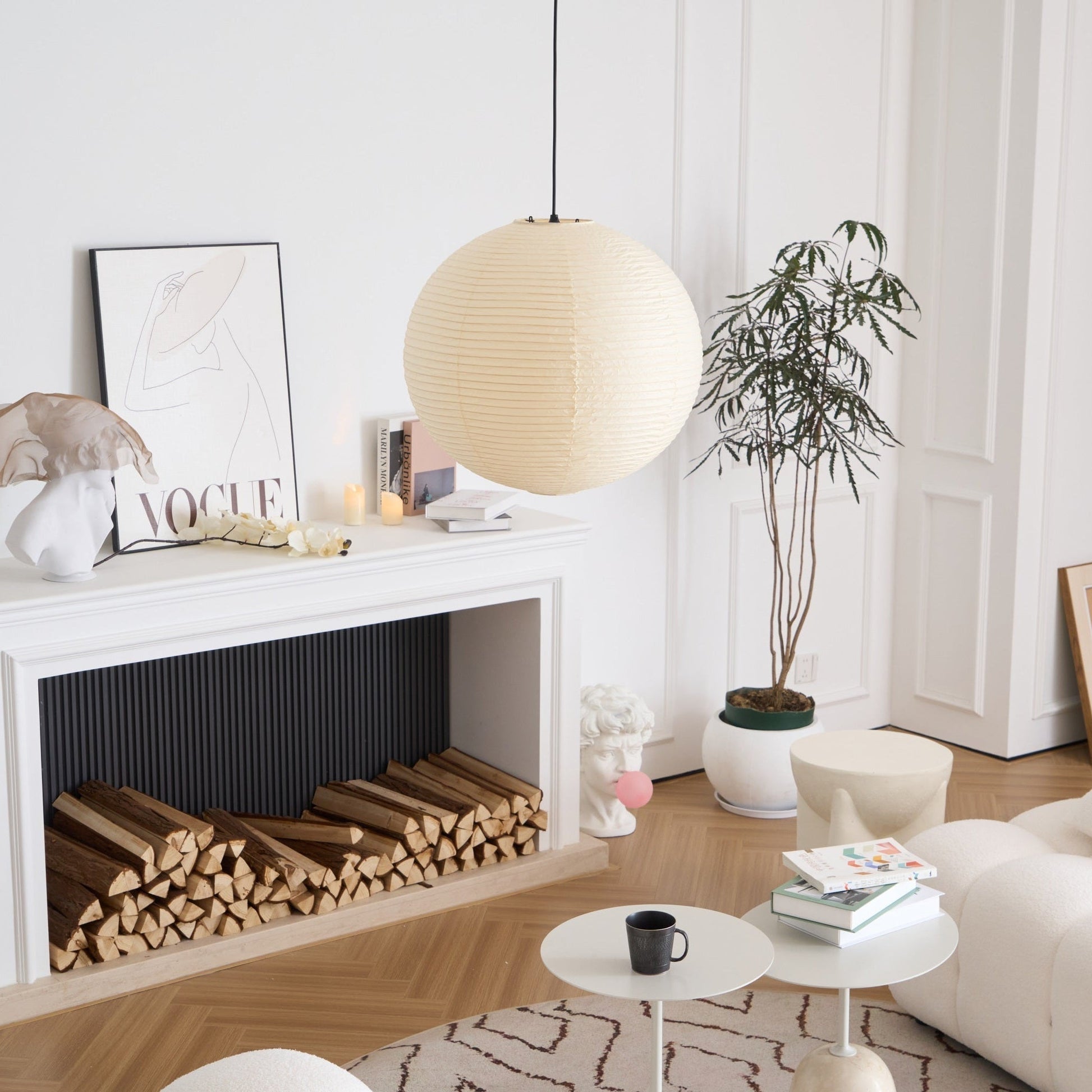 Lustra Pendant Lamp Paper for Living Room-Neutral Decor