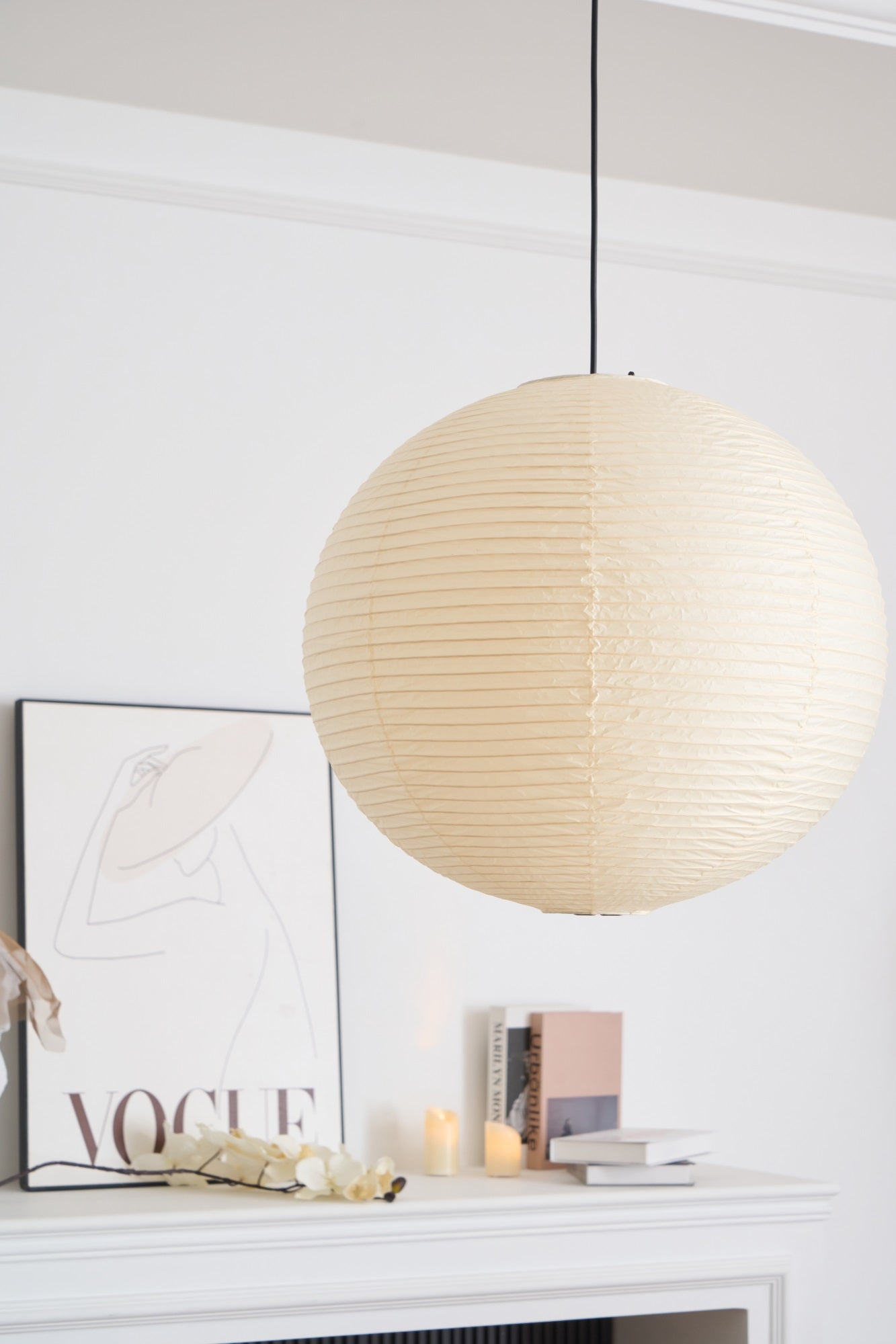 Lustra Pendant Lamp Paper for Living Room-Neutral Decor