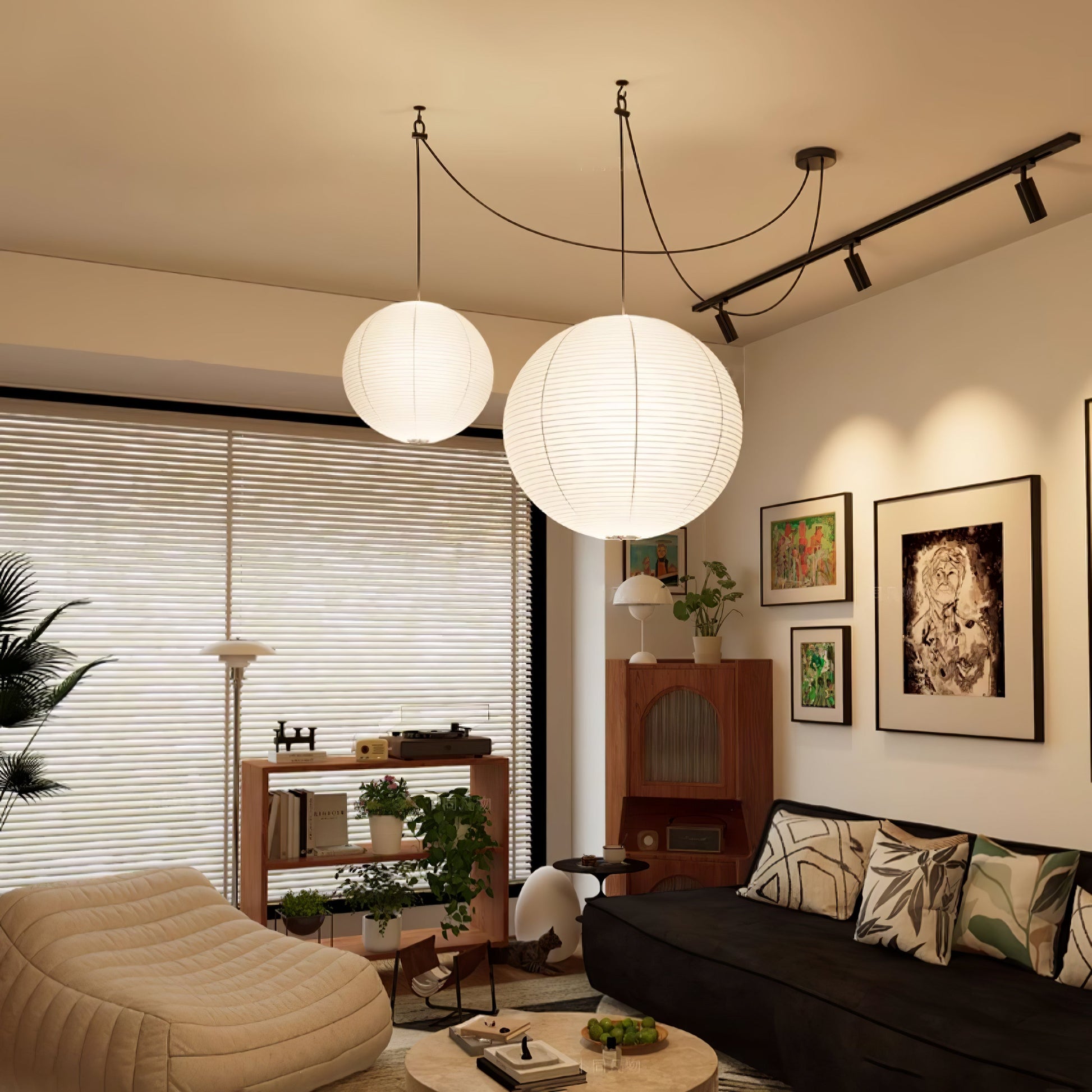 Lustra Pendant Lamp Paper for Living Room-Neutral Decor