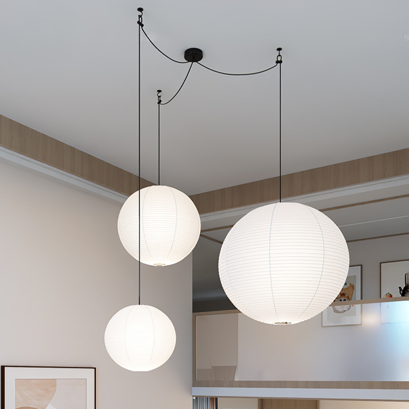 Lustra Pendant Lamp Paper for Living Room-Neutral Decor