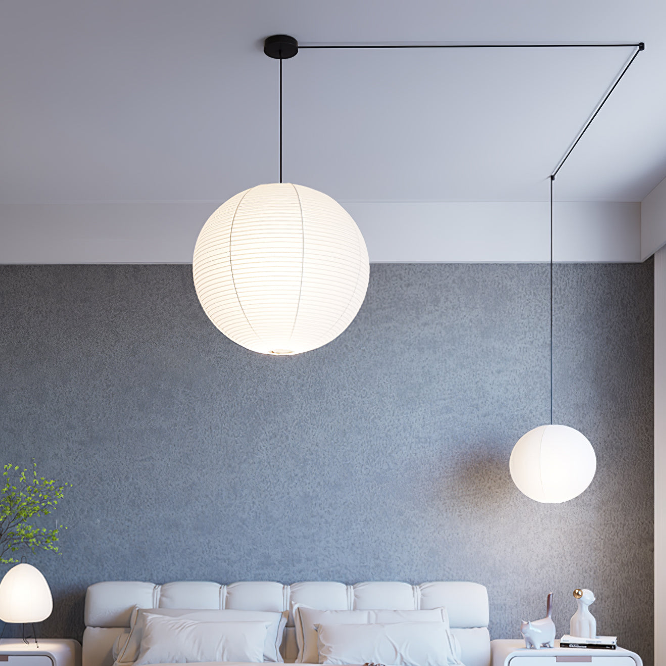 Lustra Pendant Lamp Paper for Living Room-Neutral Decor