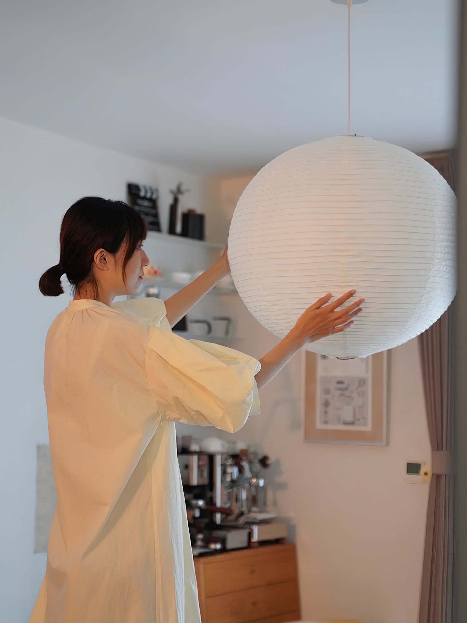 Lustra Pendant Lamp Paper for Living Room-Neutral Decor