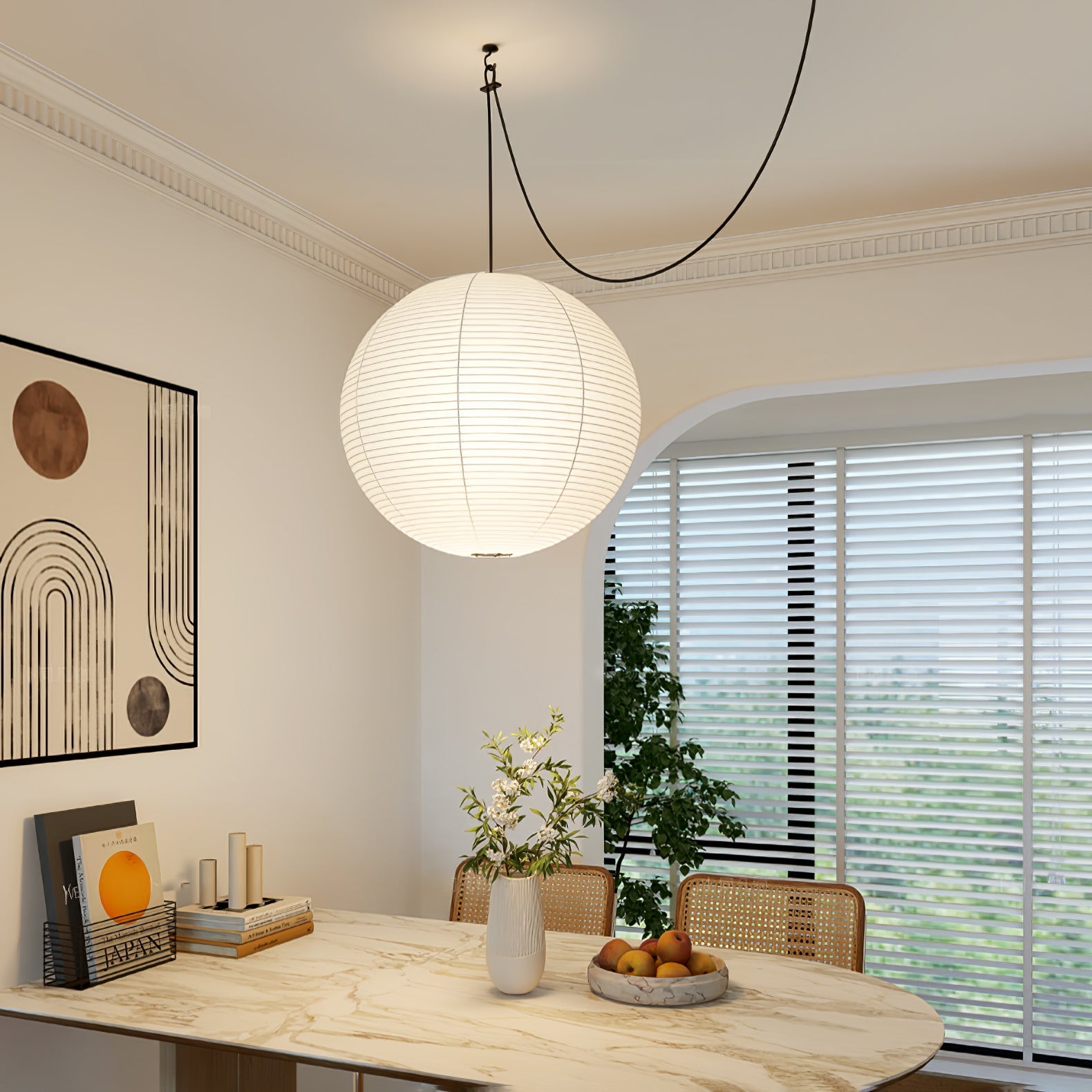Lustra Pendant Lamp Paper for Living Room-Neutral Decor