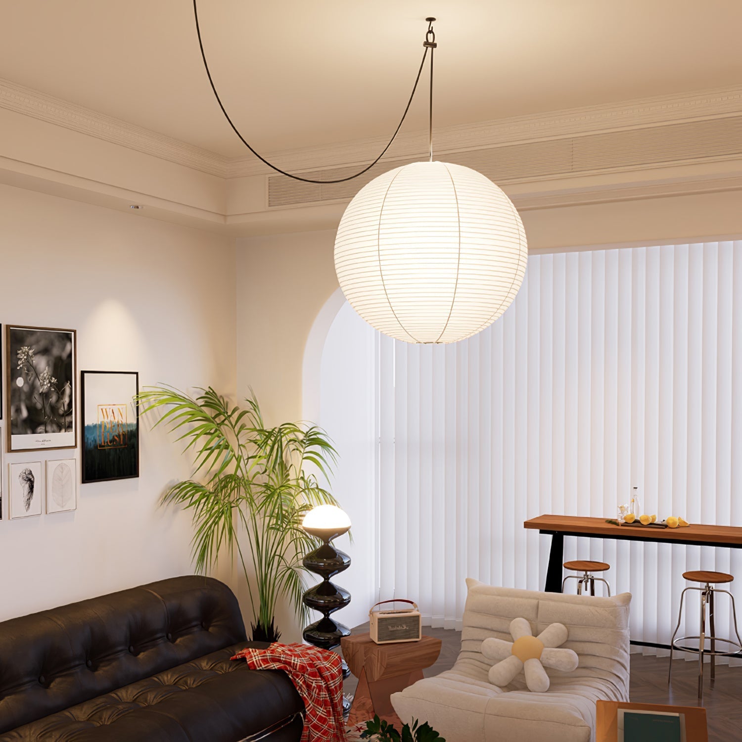 Kalemu Paper Vintage Pendant Light-Neutral Decor