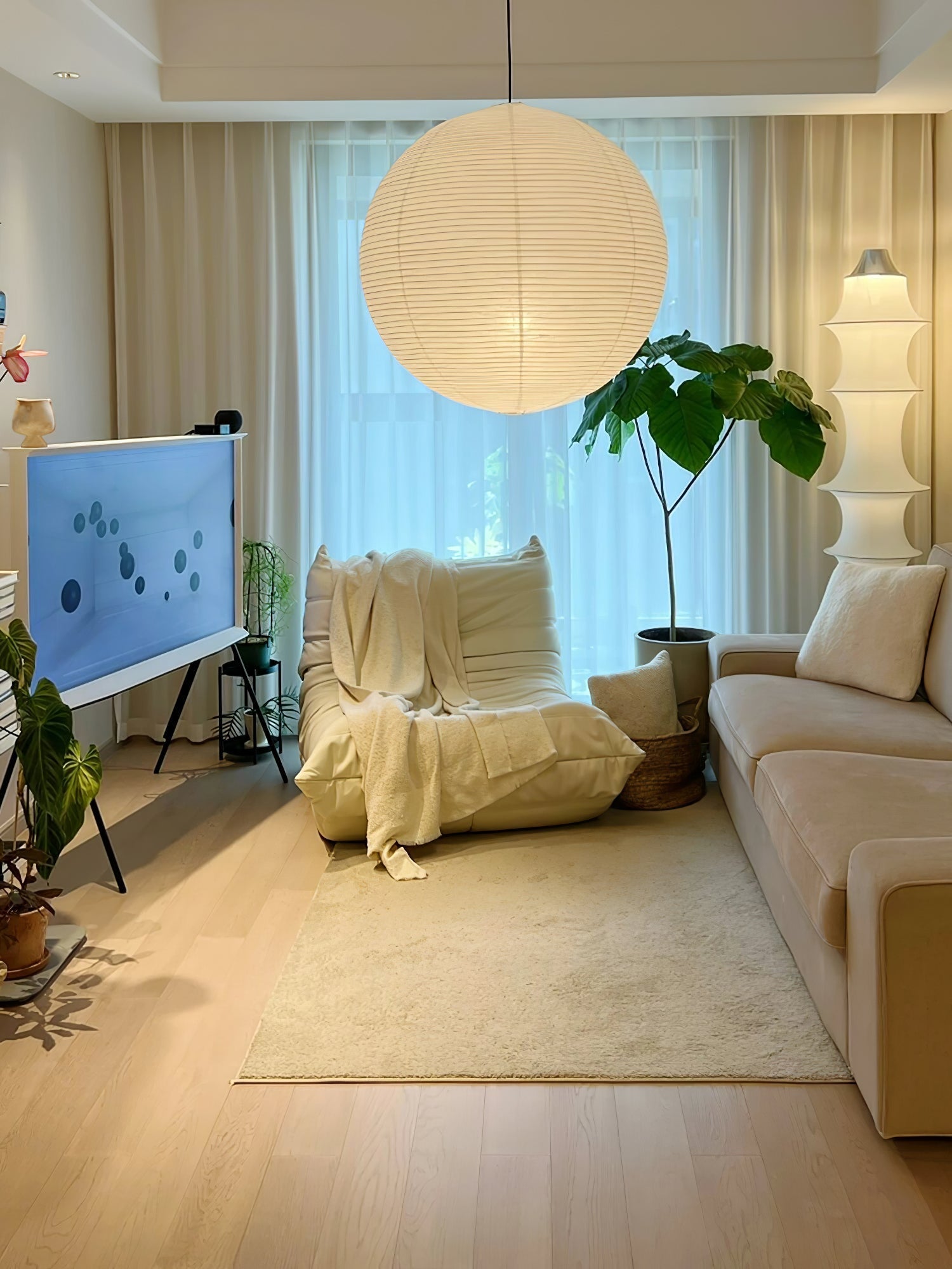 Lustra Pendant Lamp Paper for Living Room-Neutral Decor