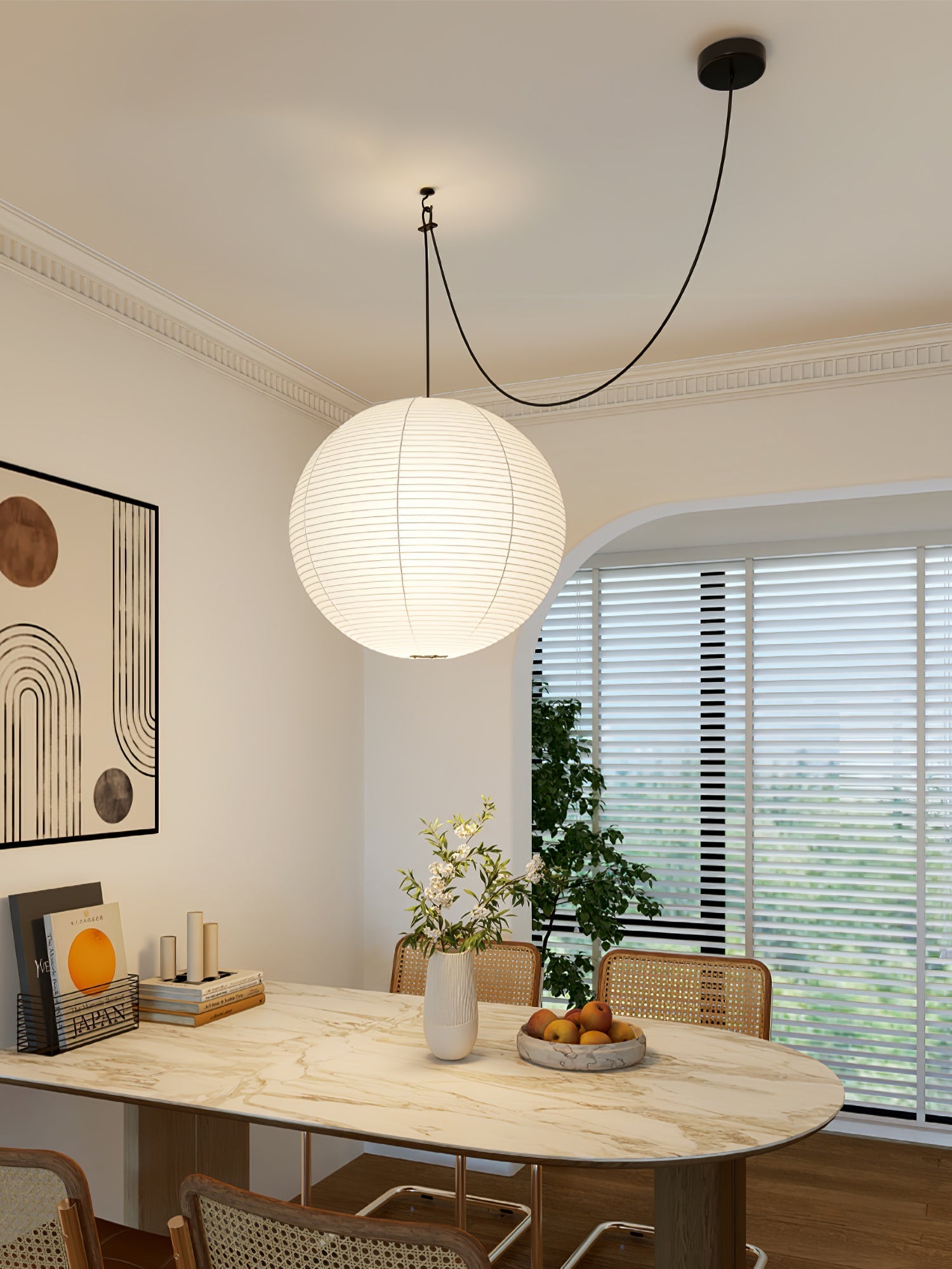 Lustra Pendant Lamp Paper for Living Room-Neutral Decor
