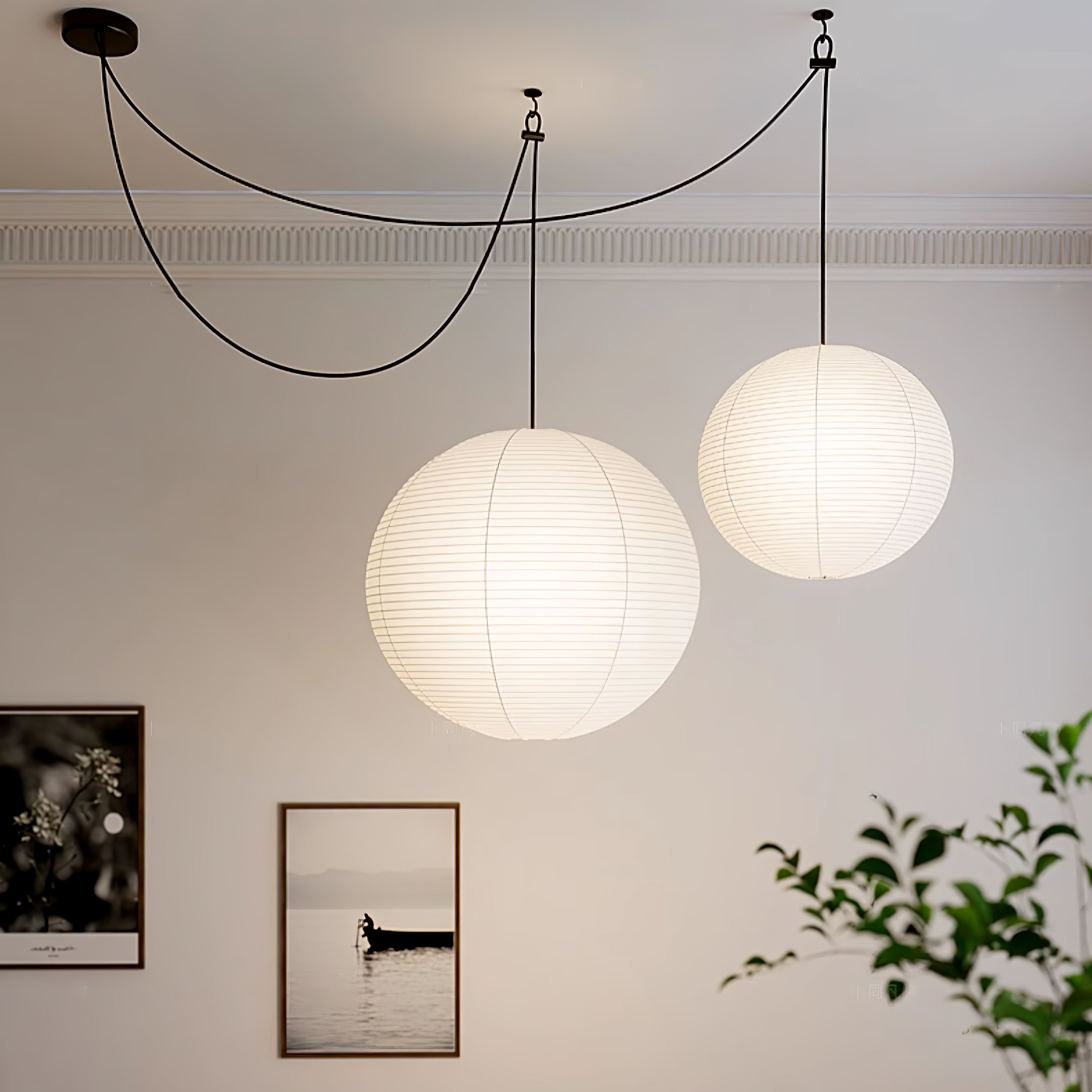 Lustra Pendant Lamp Paper for Living Room-Neutral Decor