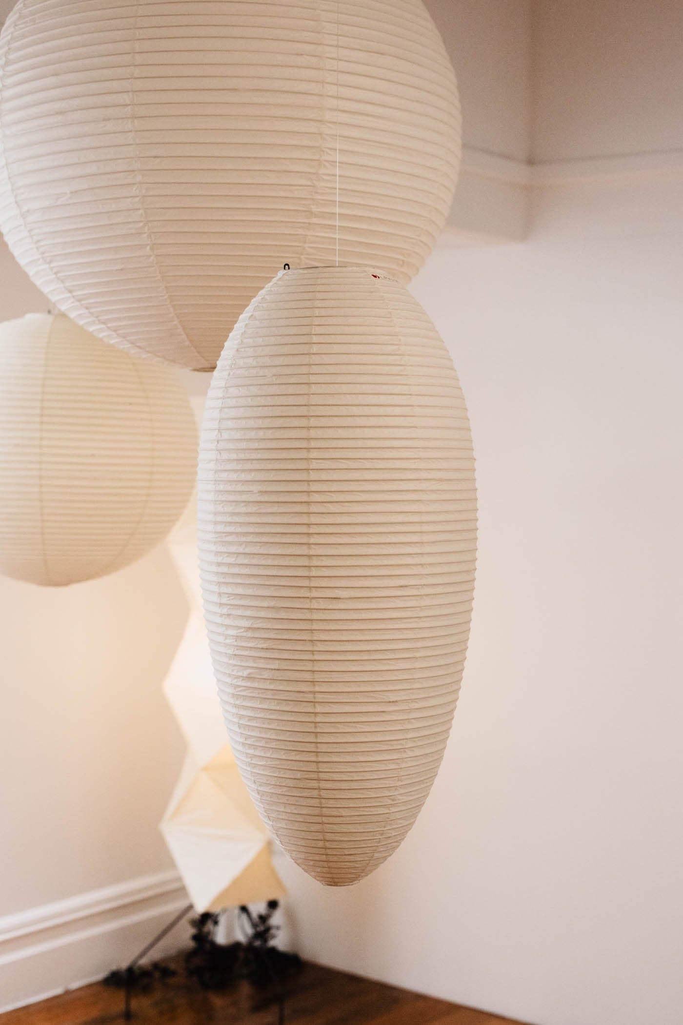 Myraean Modern Minimalist Wabi Chestnut Paper Bamboo Pendant Lamp-Neutral Decor