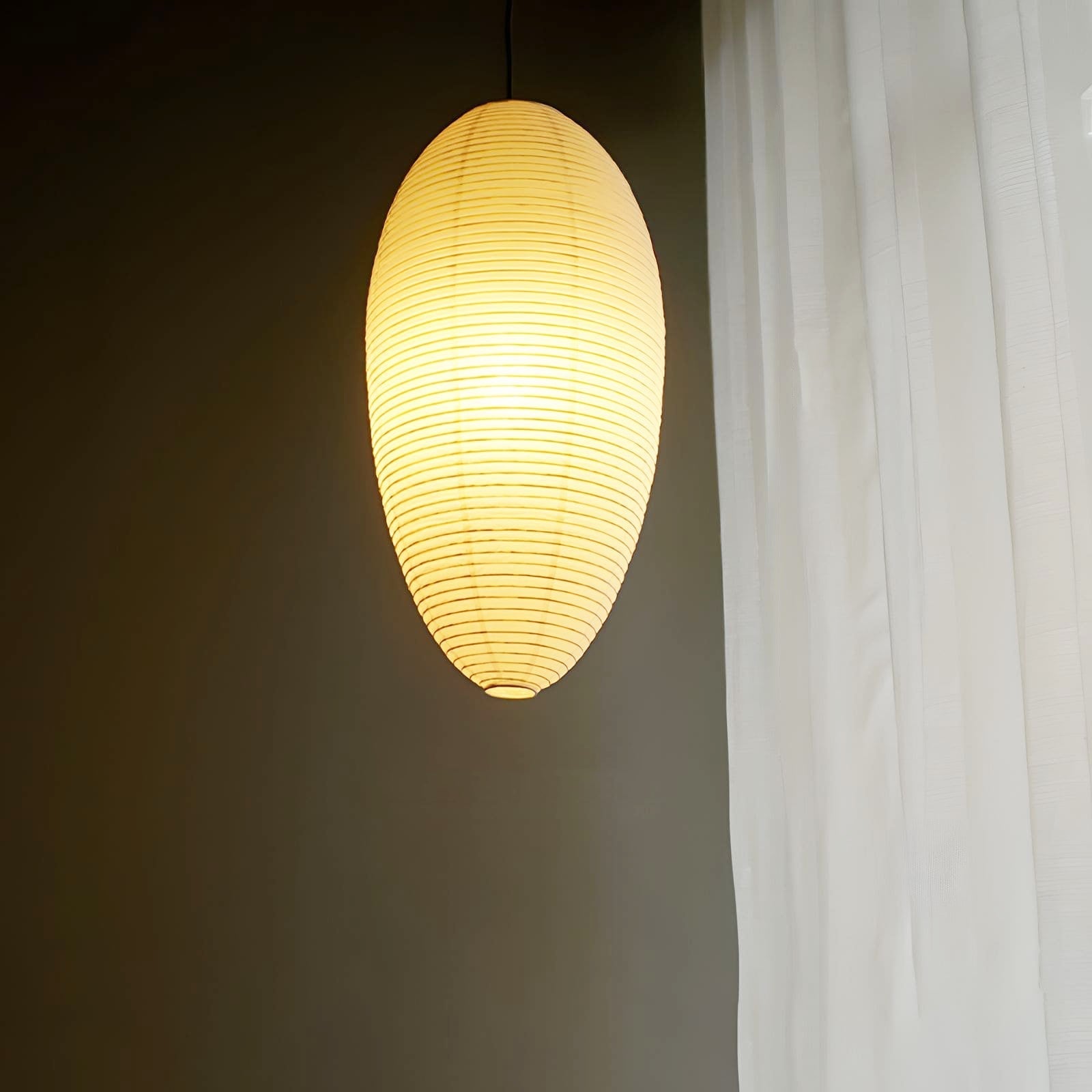 Myraean Modern Minimalist Wabi Chestnut Paper Bamboo Pendant Lamp-Neutral Decor