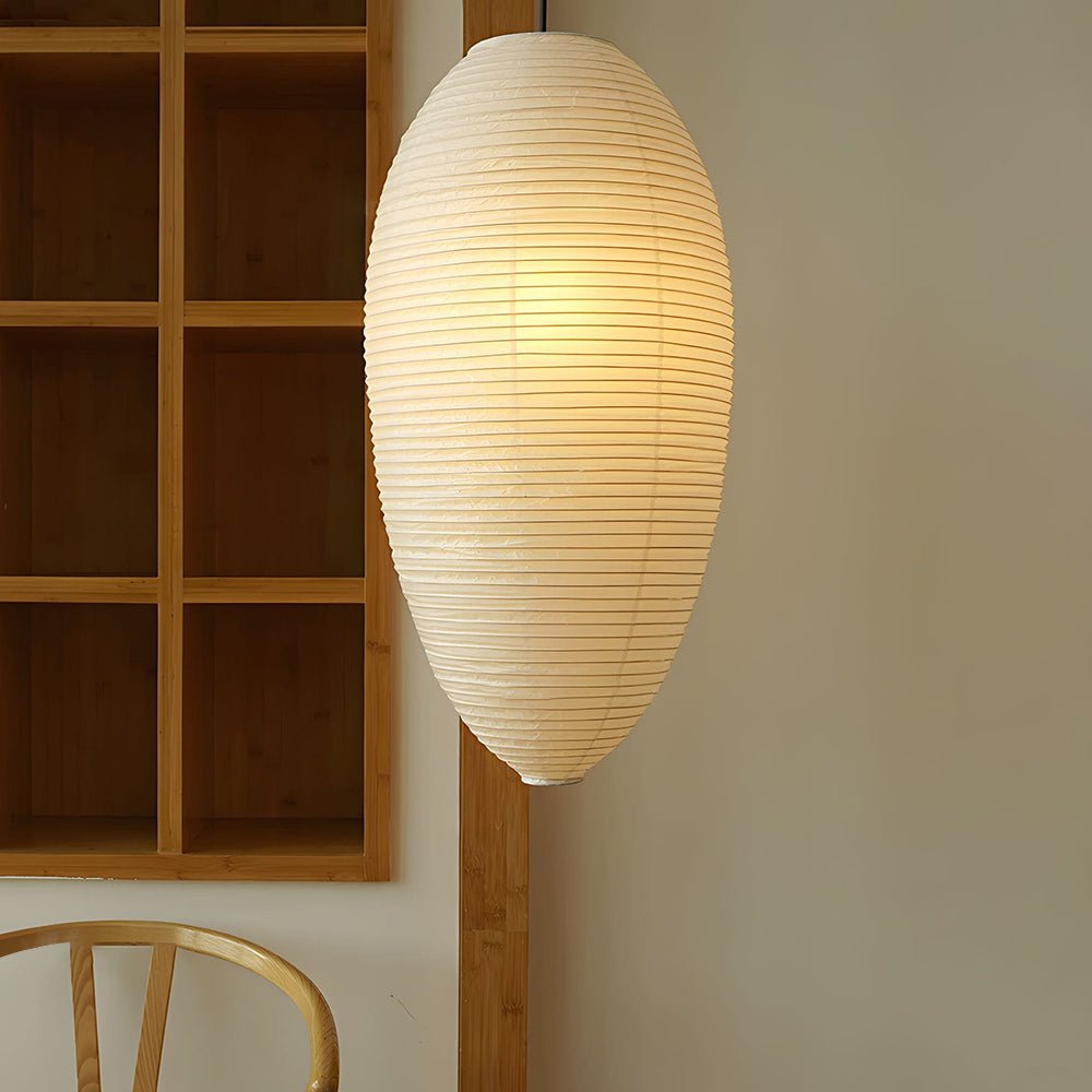 Myraean Modern Minimalist Wabi Chestnut Paper Bamboo Pendant Lamp-Neutral Decor