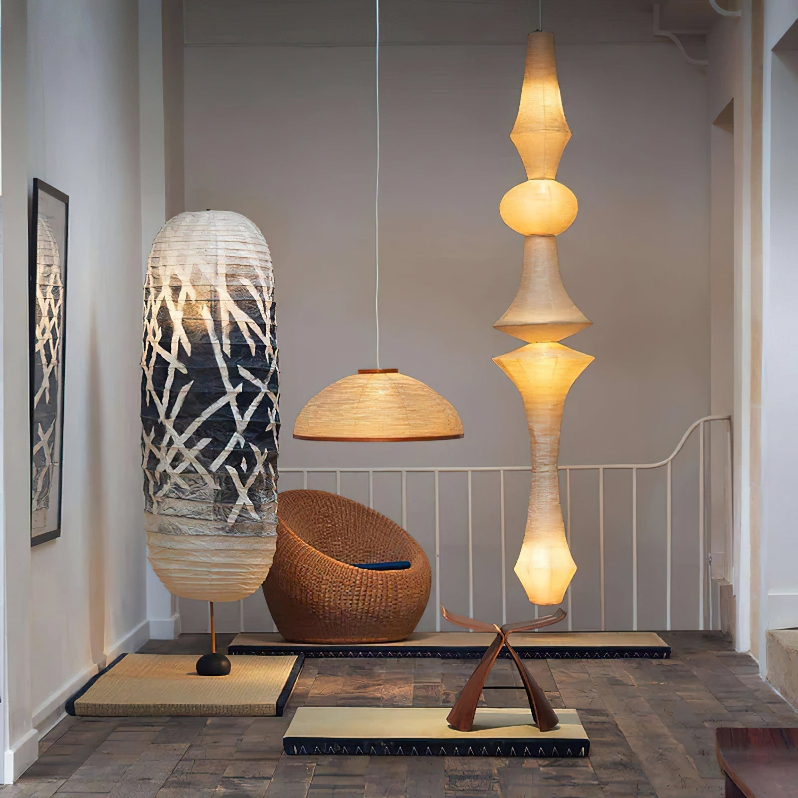 Angled view showcasing the lamp's sculptural form.