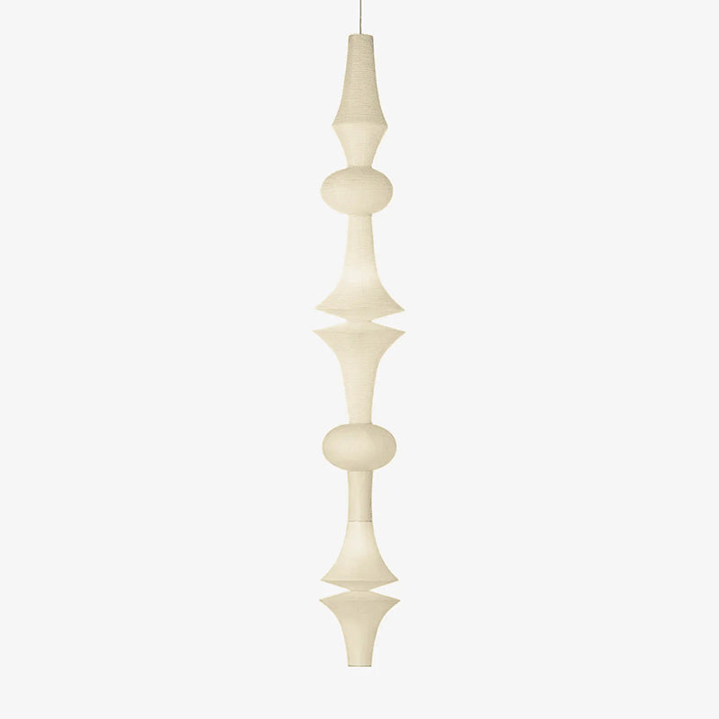 A pair of Washi Paper E Pendant Lamps hanging side-by-side.