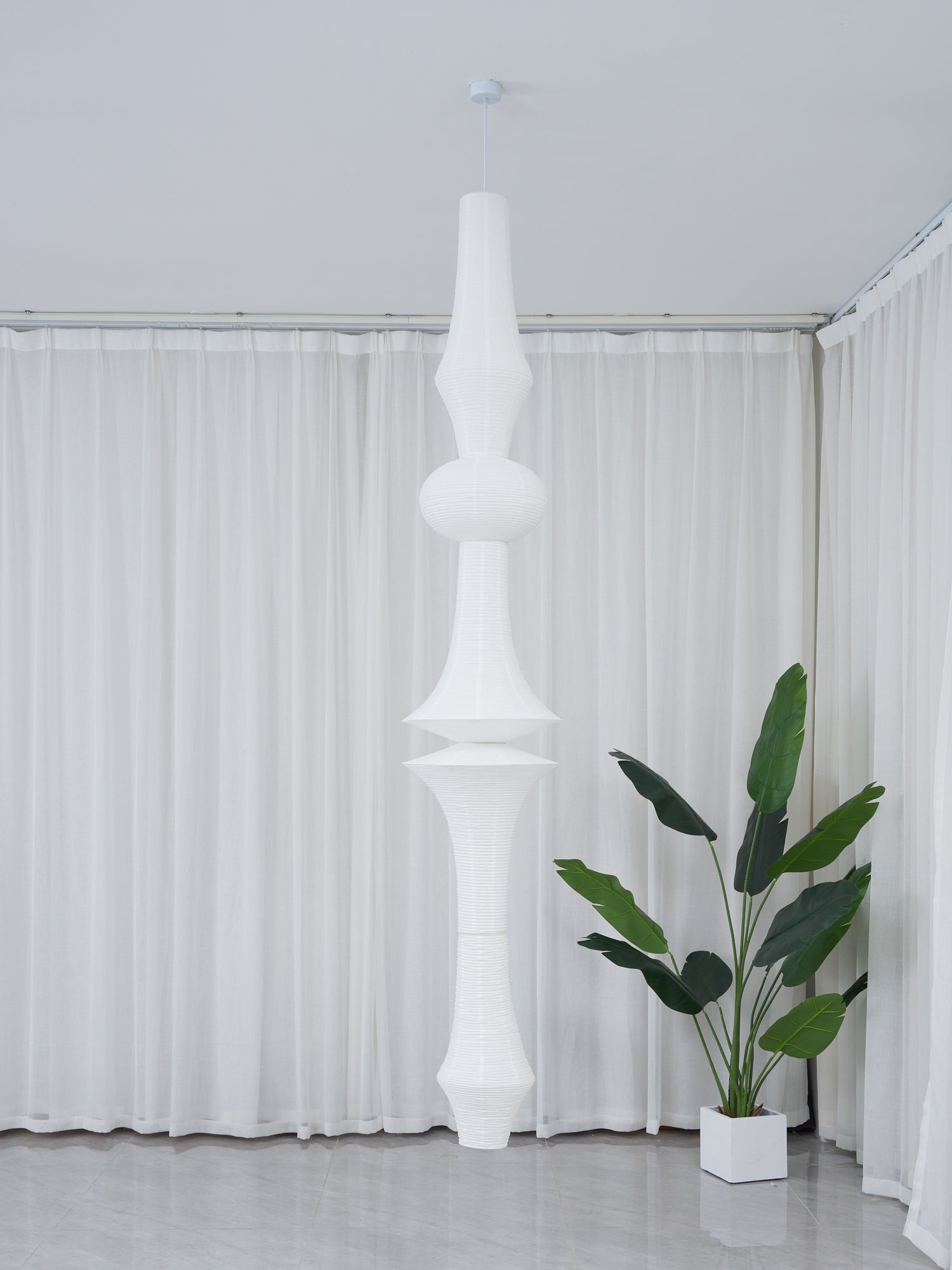 Lustra Pendant Light Washi Paper E for Living Room-Neutral Decor