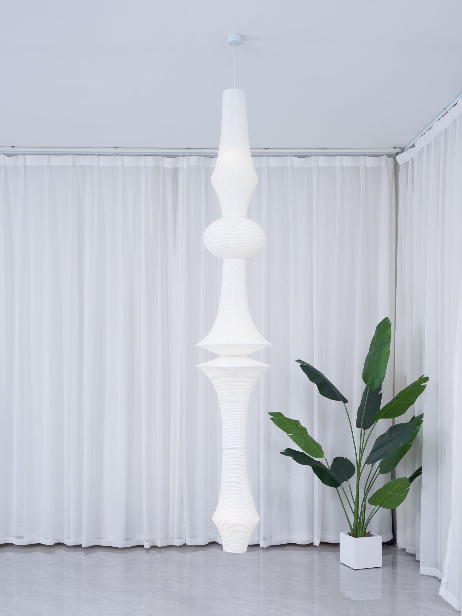 Lustra Pendant Light Washi Paper E for Living Room-Neutral Decor
