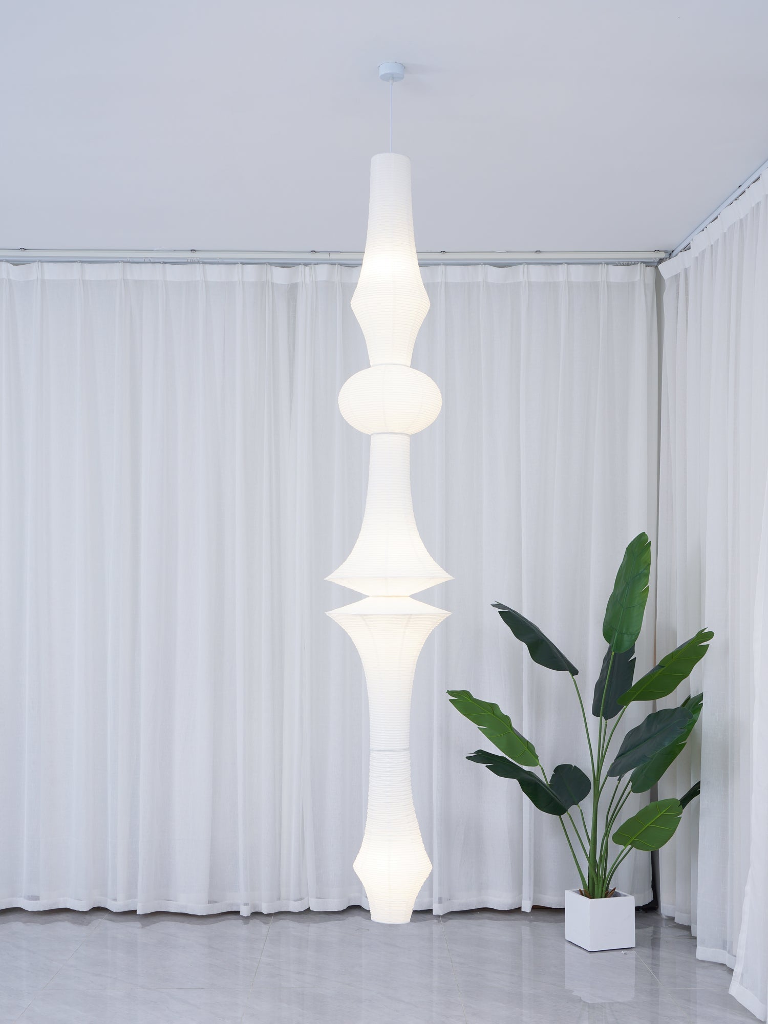 Lustra Pendant Light Washi Paper E for Living Room-Neutral Decor