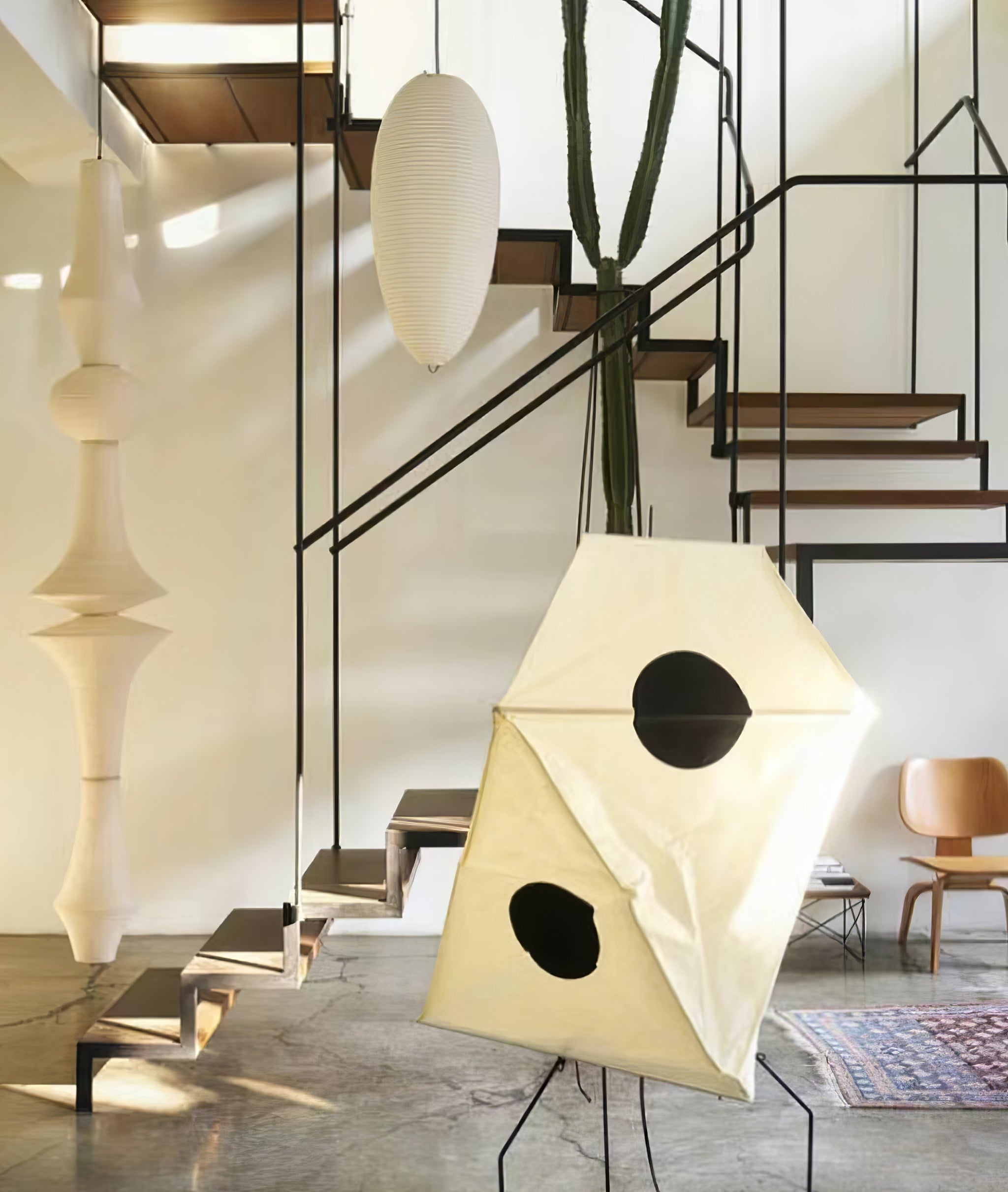 Lustra Pendant Light Washi Paper E for Living Room-Neutral Decor