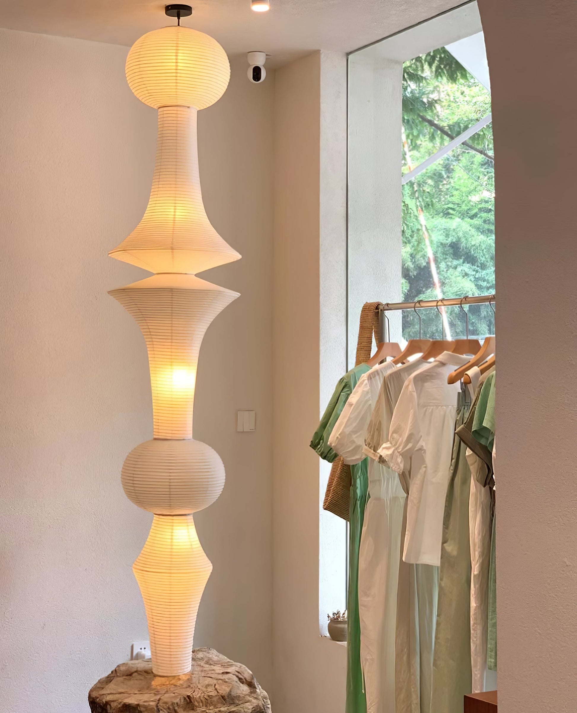 Lustra Pendant Light Washi Paper E for Living Room-Neutral Decor