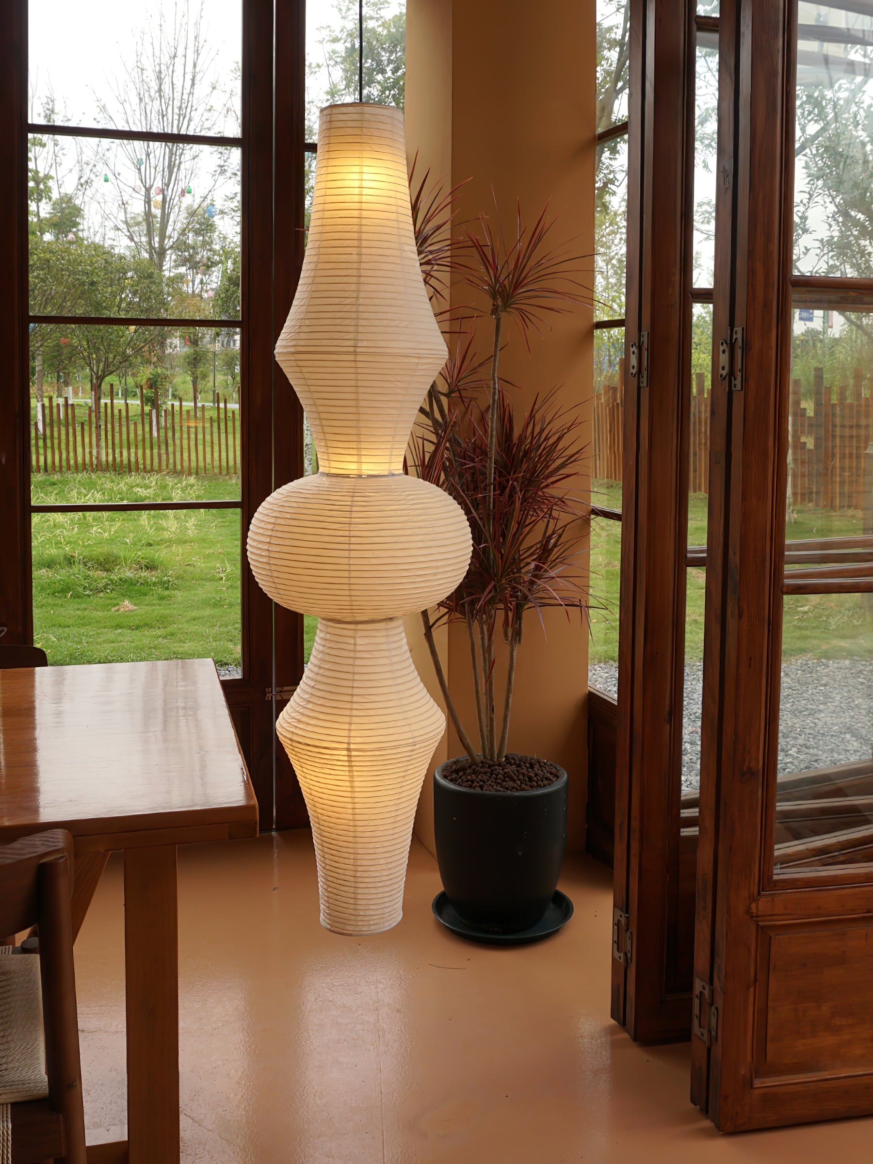 Lustra Pendant Light Washi Paper E for Living Room-Neutral Decor
