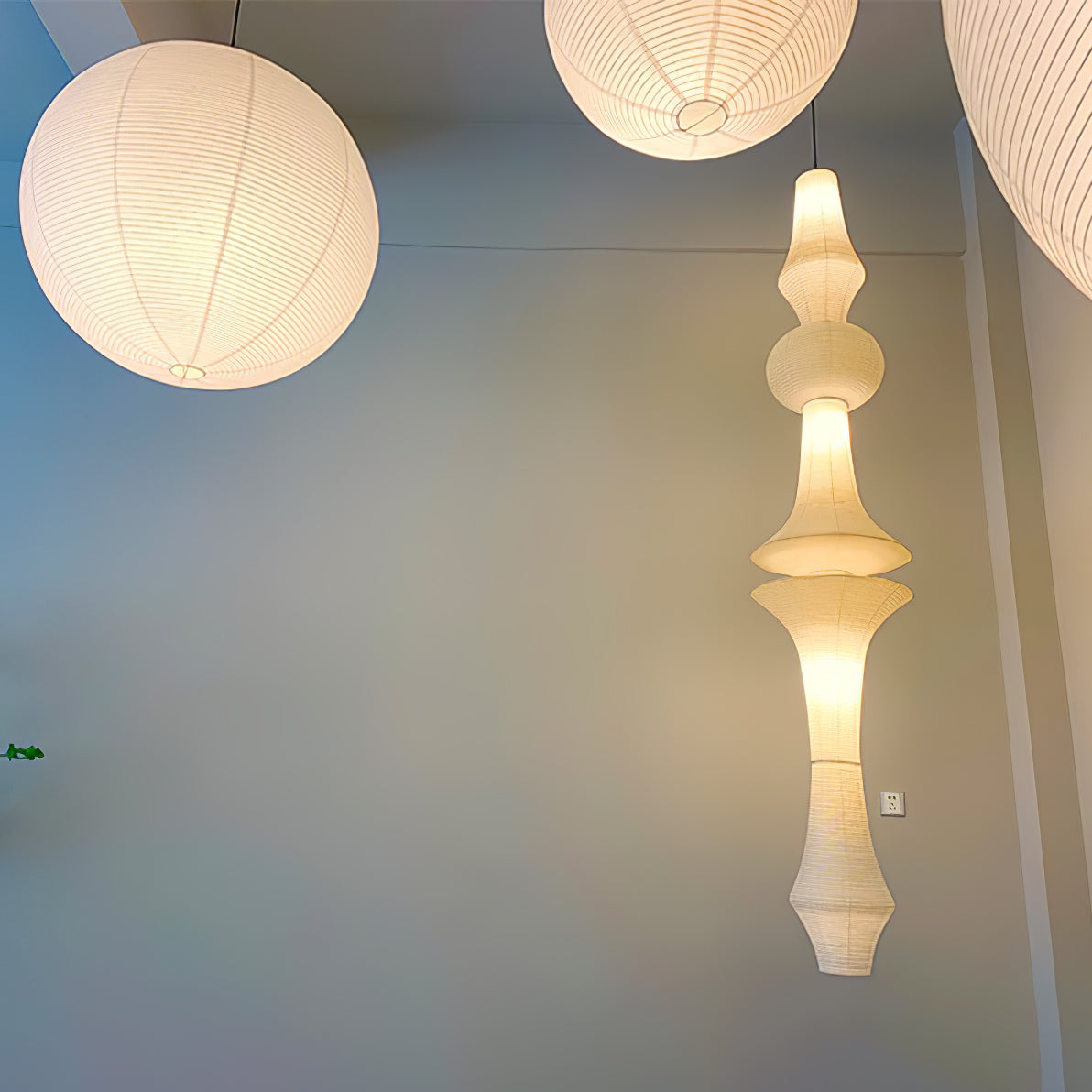 Lustra Pendant Light Washi Paper E for Living Room-Neutral Decor