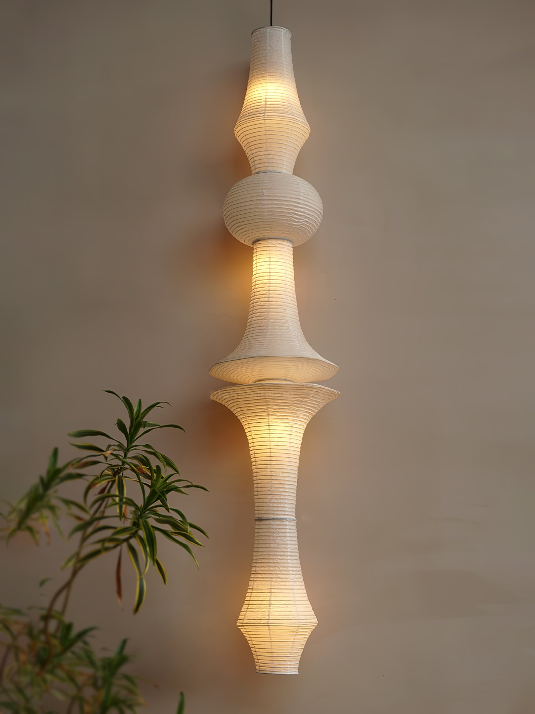 Lustra Pendant Light Washi Paper E for Living Room-Neutral Decor