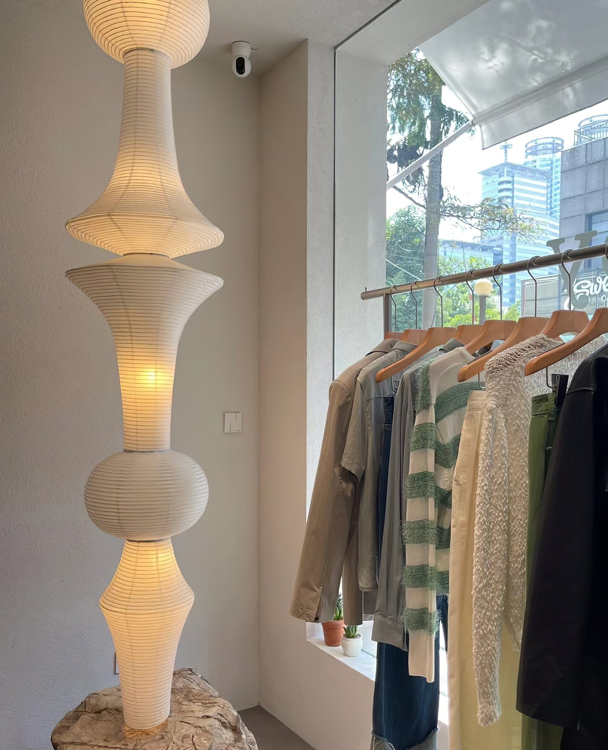 Lustra Pendant Light Washi Paper E for Living Room-Neutral Decor