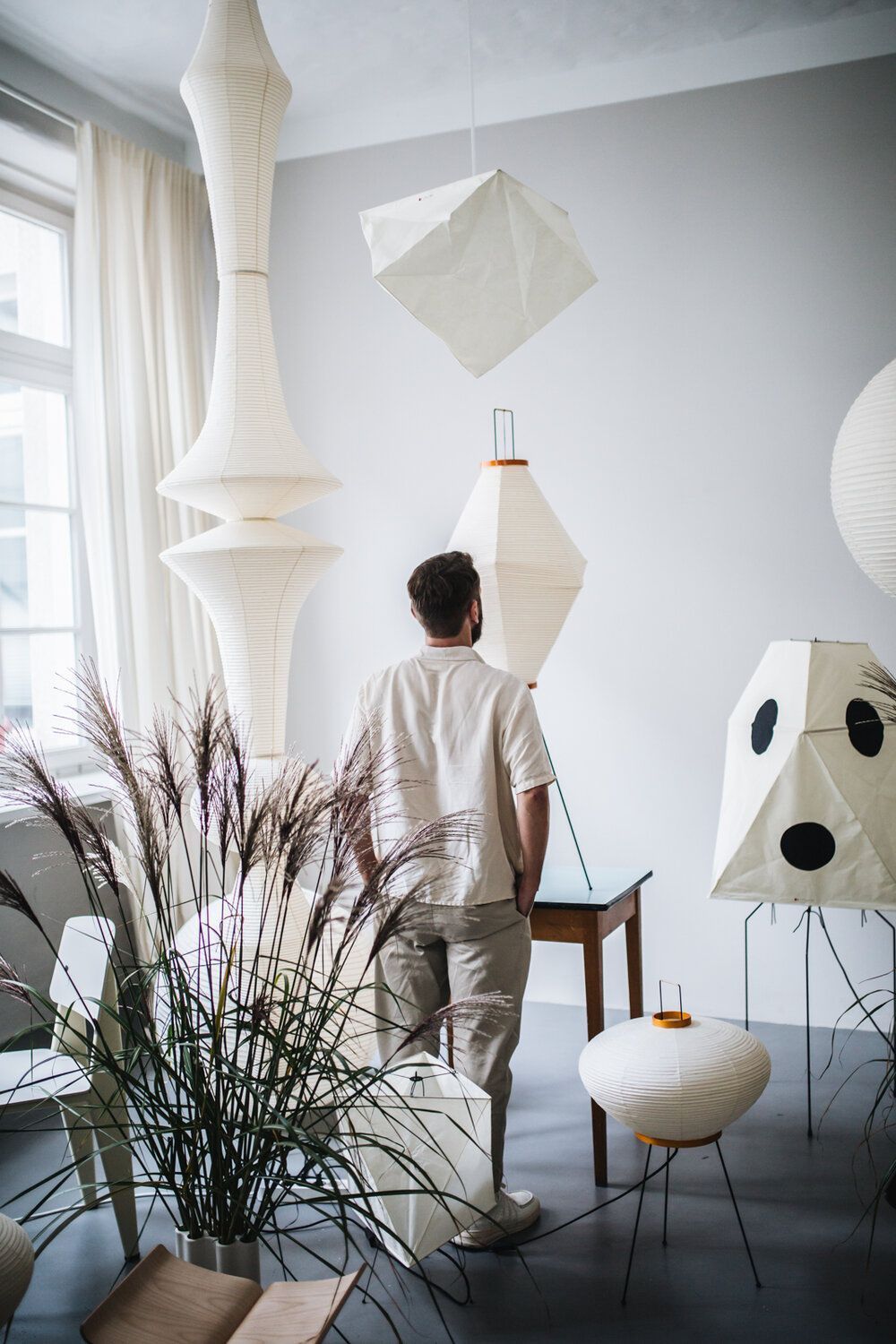 Berion Paper Artistic Pendant Light-Neutral Decor