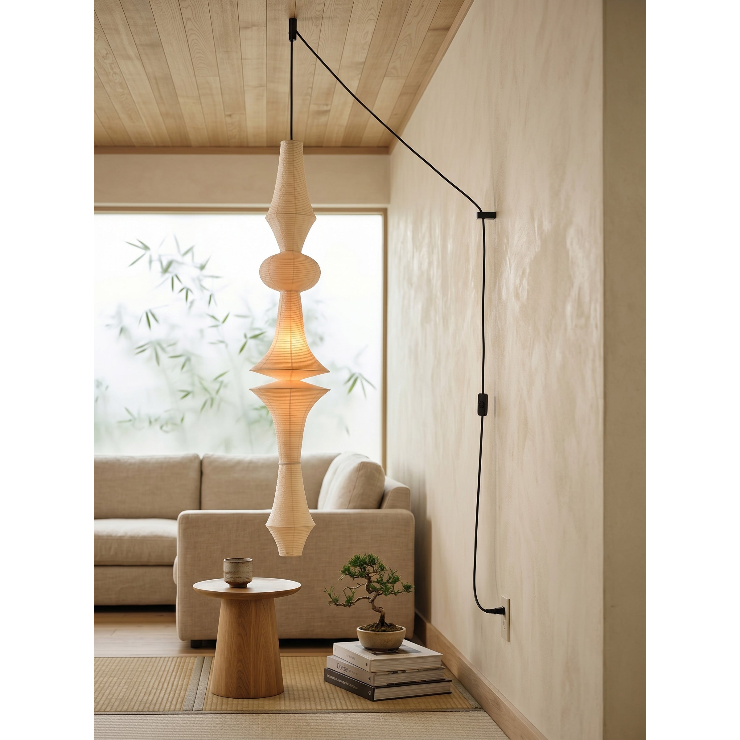 The D 42cm x H 220cm size variant of the pendant light.