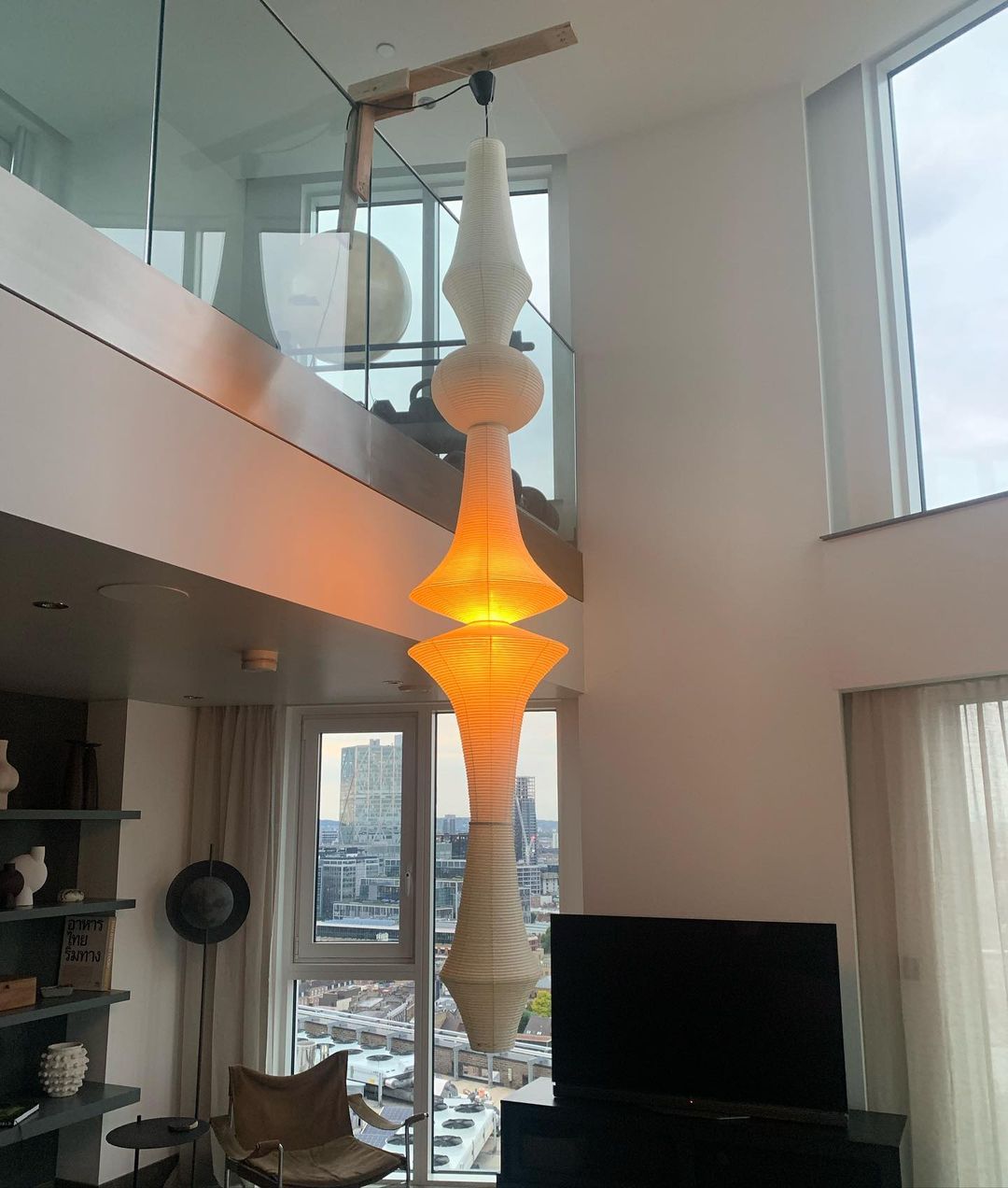 Berion Paper Artistic Pendant Light-Neutral Decor